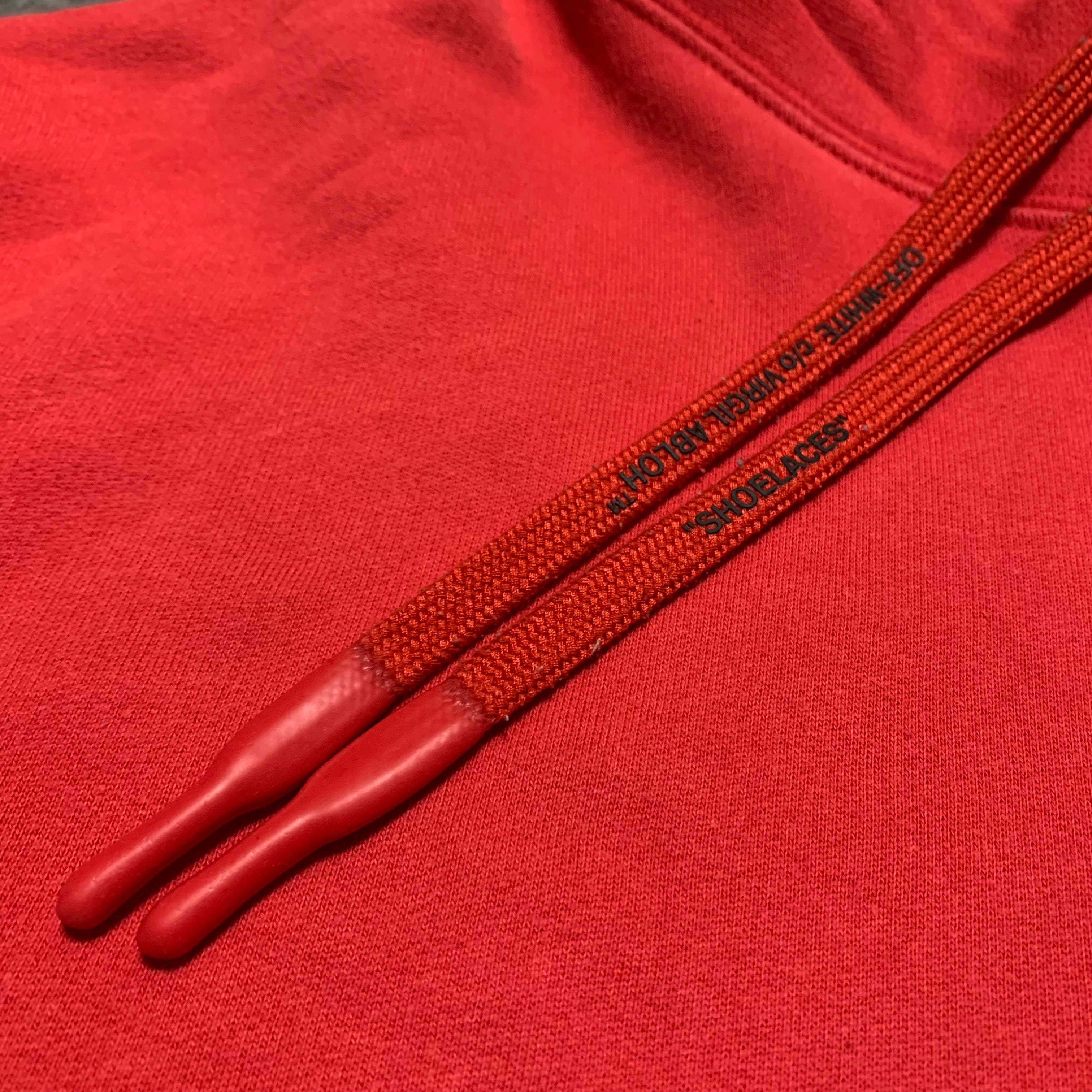 Off White Large Outline Arrows Red Hoodie Virgil Abloh