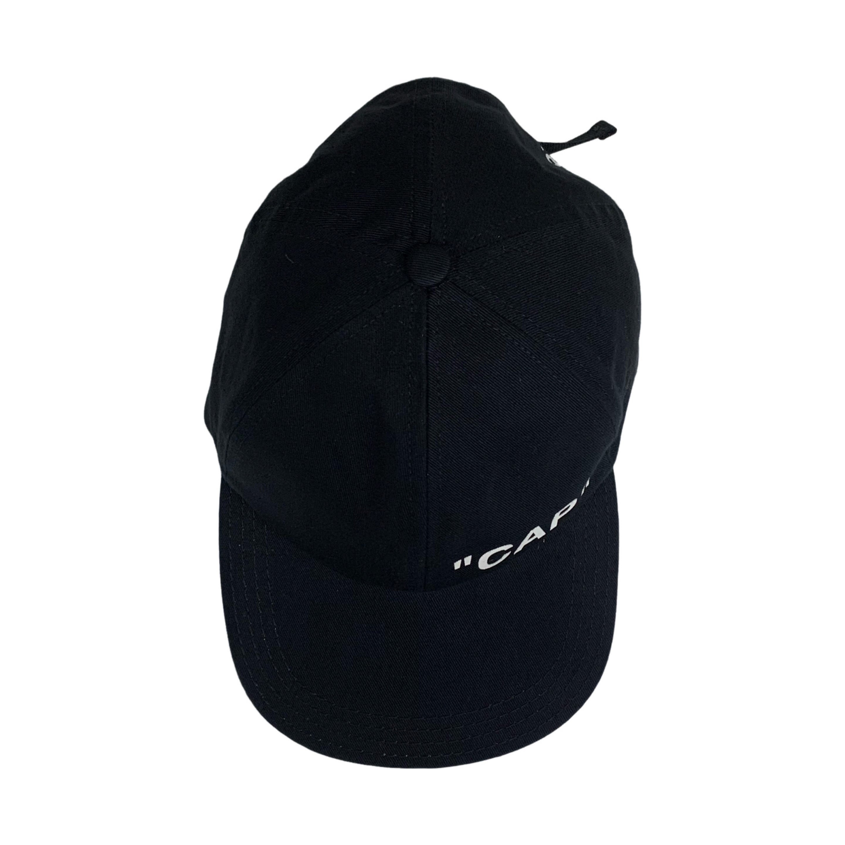Off White Hat 'Cap' Black Baseball Cap Virgil Abloh