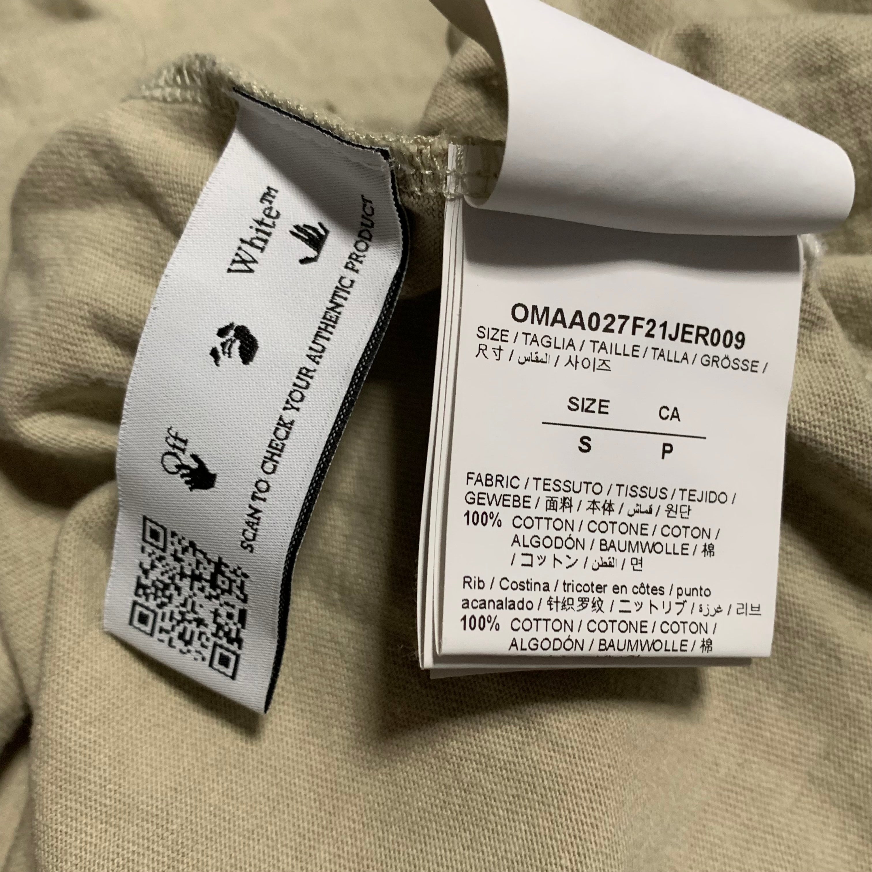 Off White Small Bubble Arrows Beige Tee Virgil Abloh