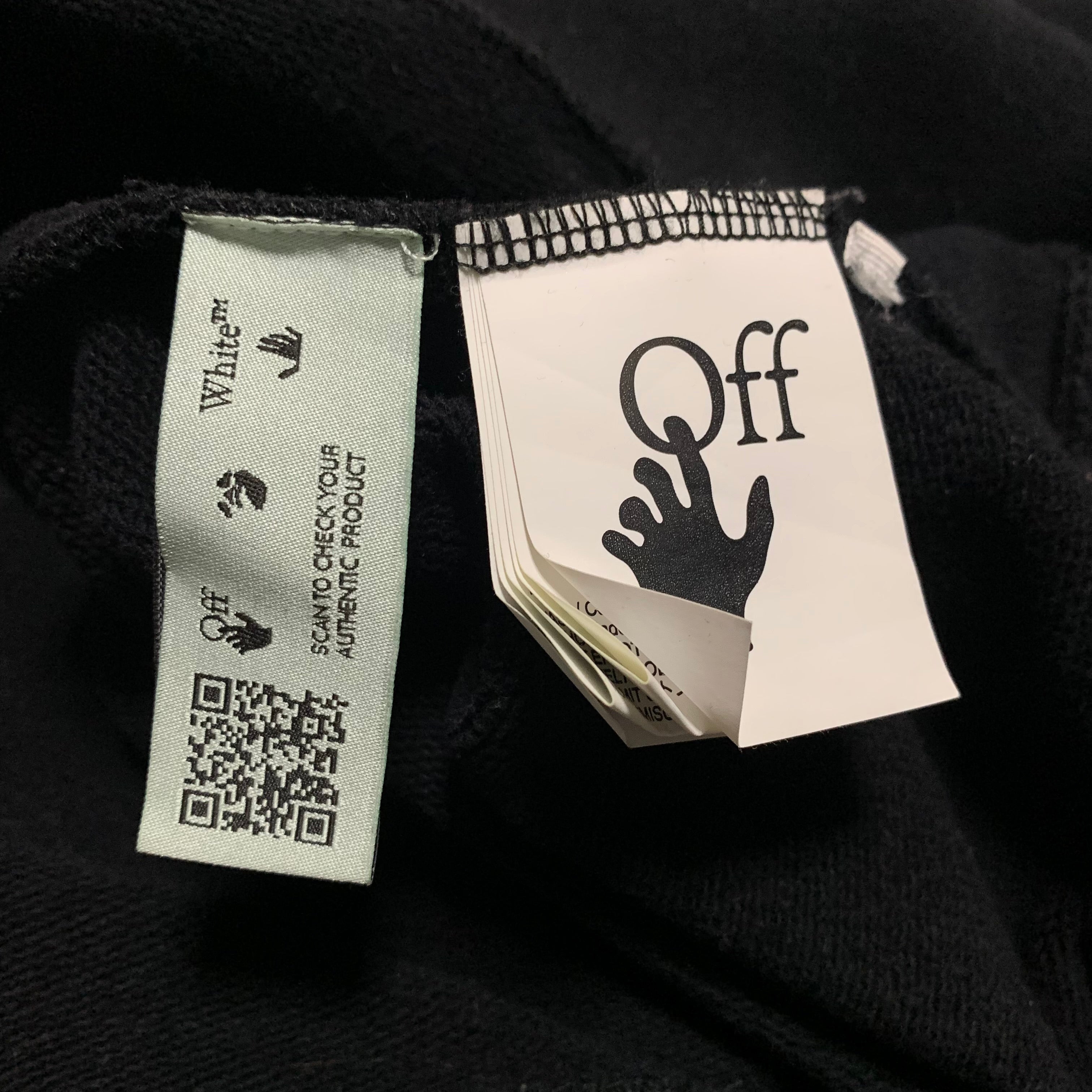 Off White Medium Pascal Arrows Black Sweatshirt Crewneck Skeleton Virgil Abloh