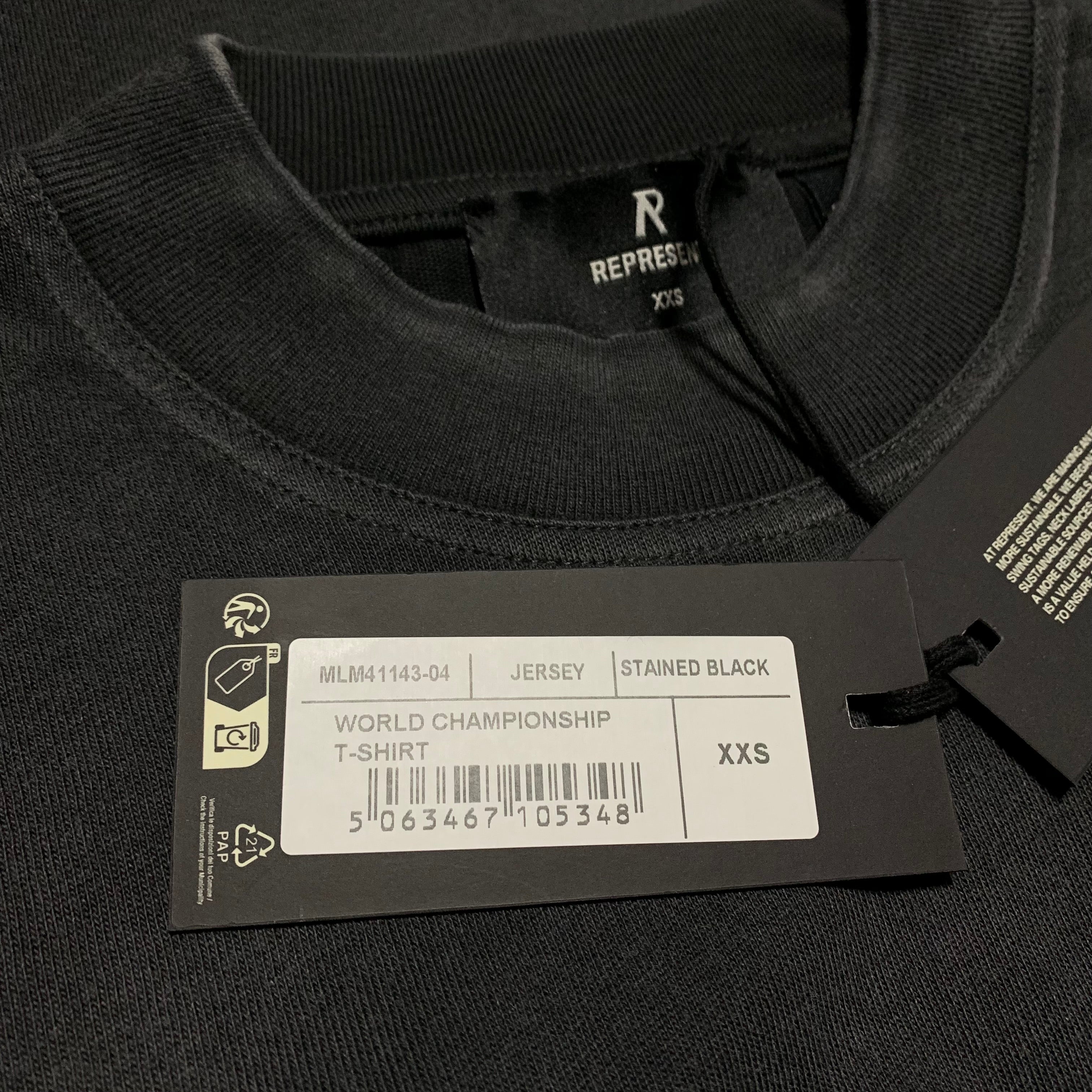 Represent XXS World Championship Stained Black Tee