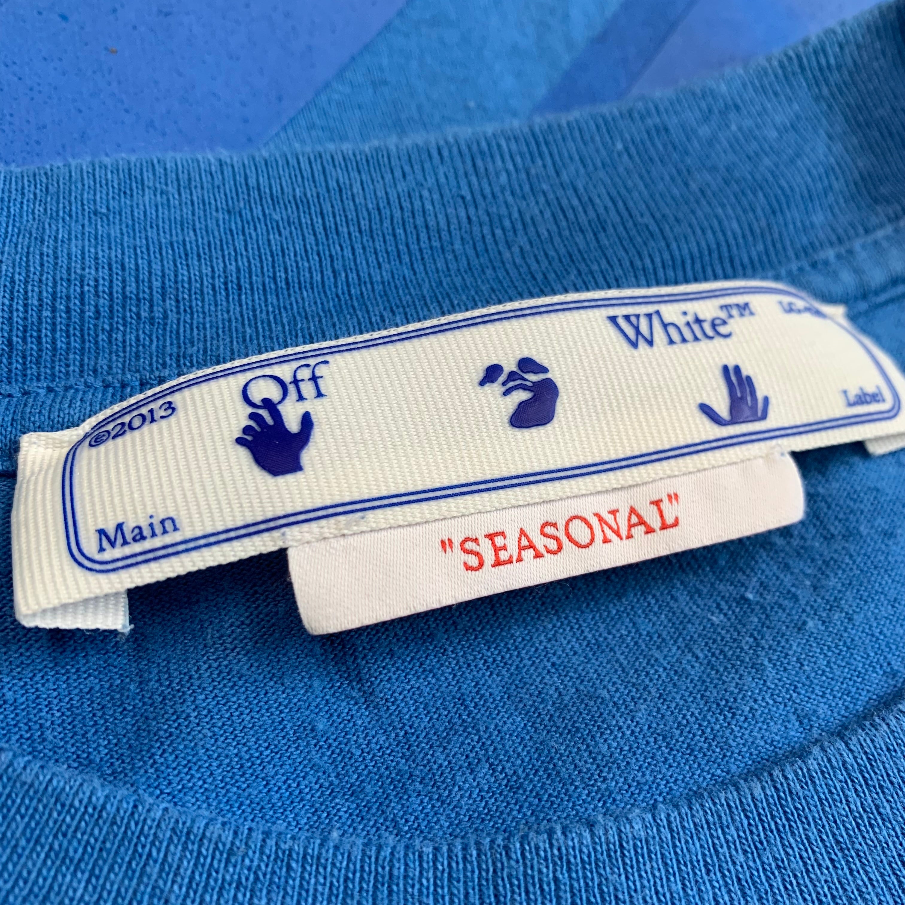 Off White Medium Tee Diag Tab Blue T-Shirt Virgil Abloh
