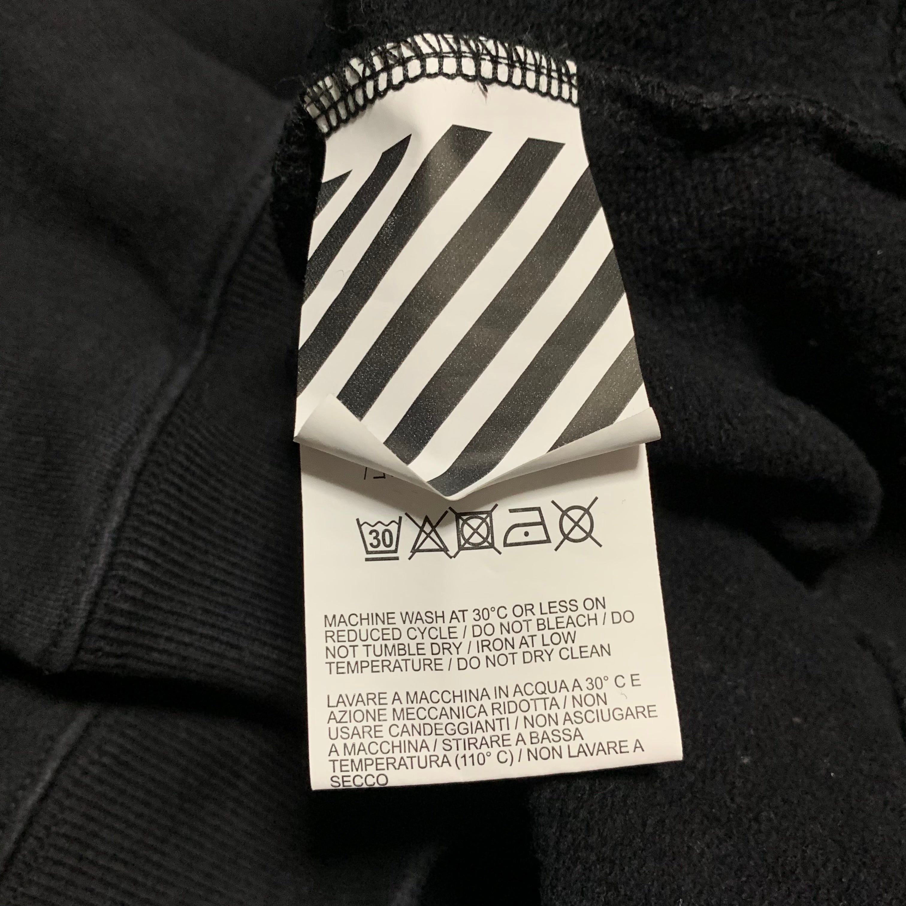 Off White Medium Acrylic Arrows Black Sweatshirt Crewneck Virgil Abloh Yellow Graphic