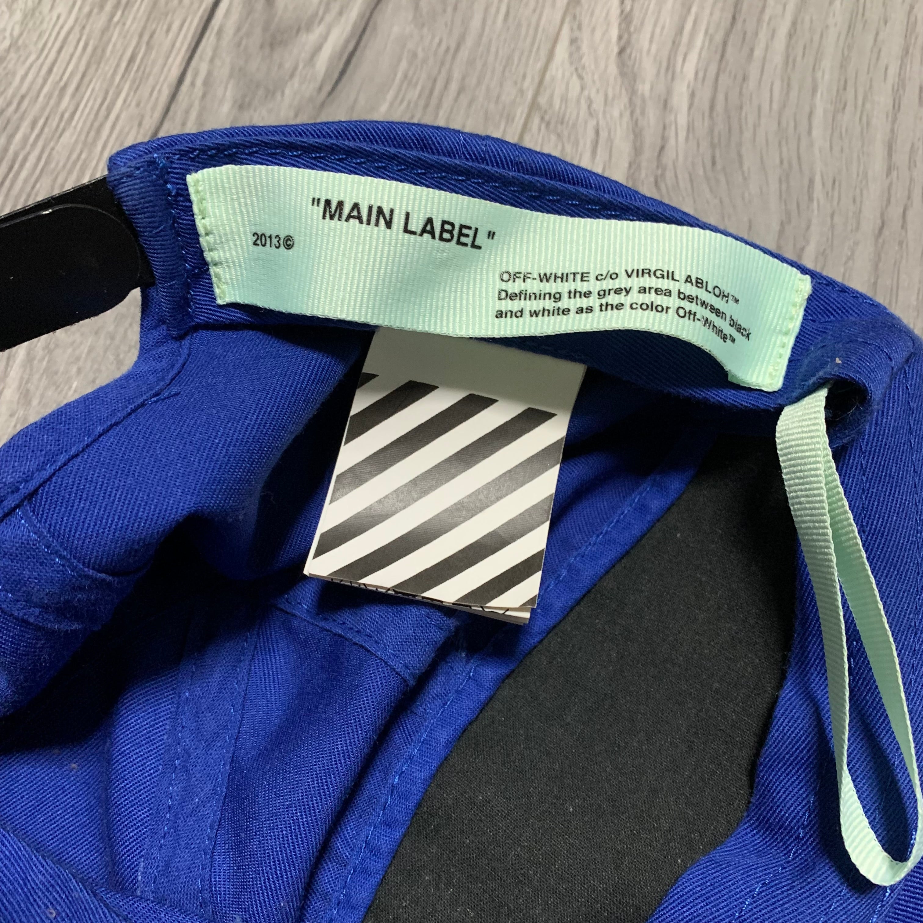 Off White Cap Blue Off Logo Hat Virgil Abloh