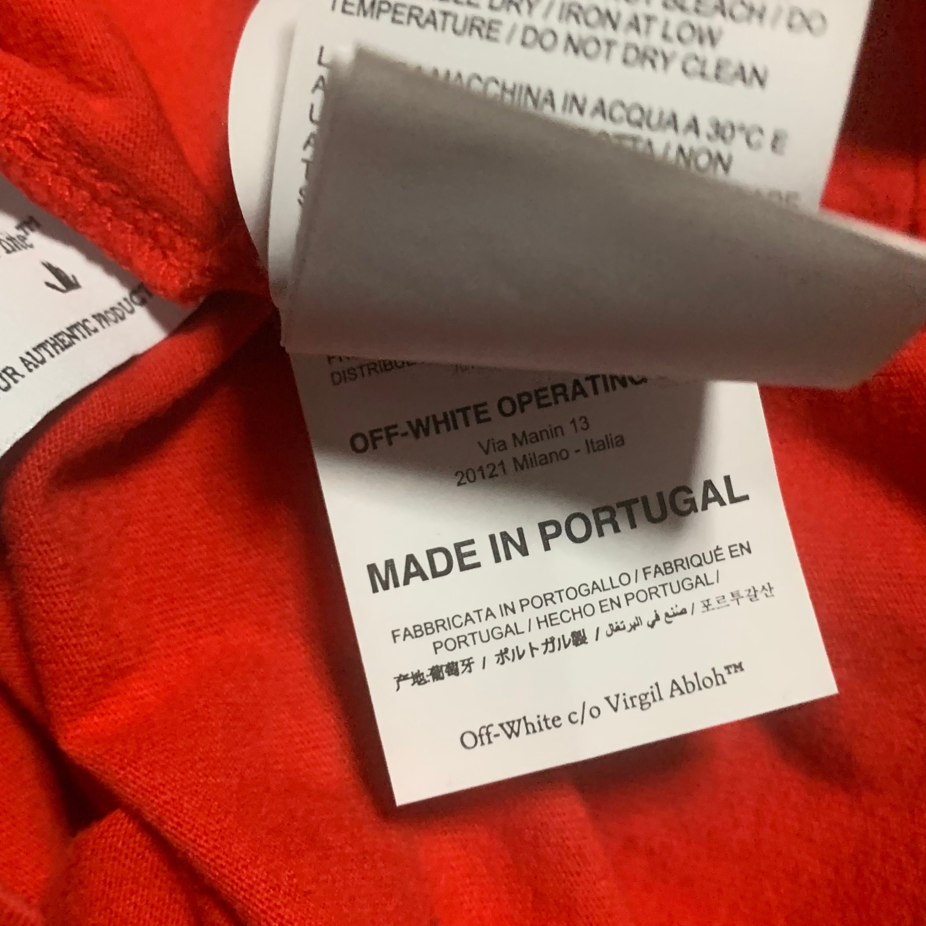 Off White Small Mona Lisa Arrows Red Tee Virgil Abloh