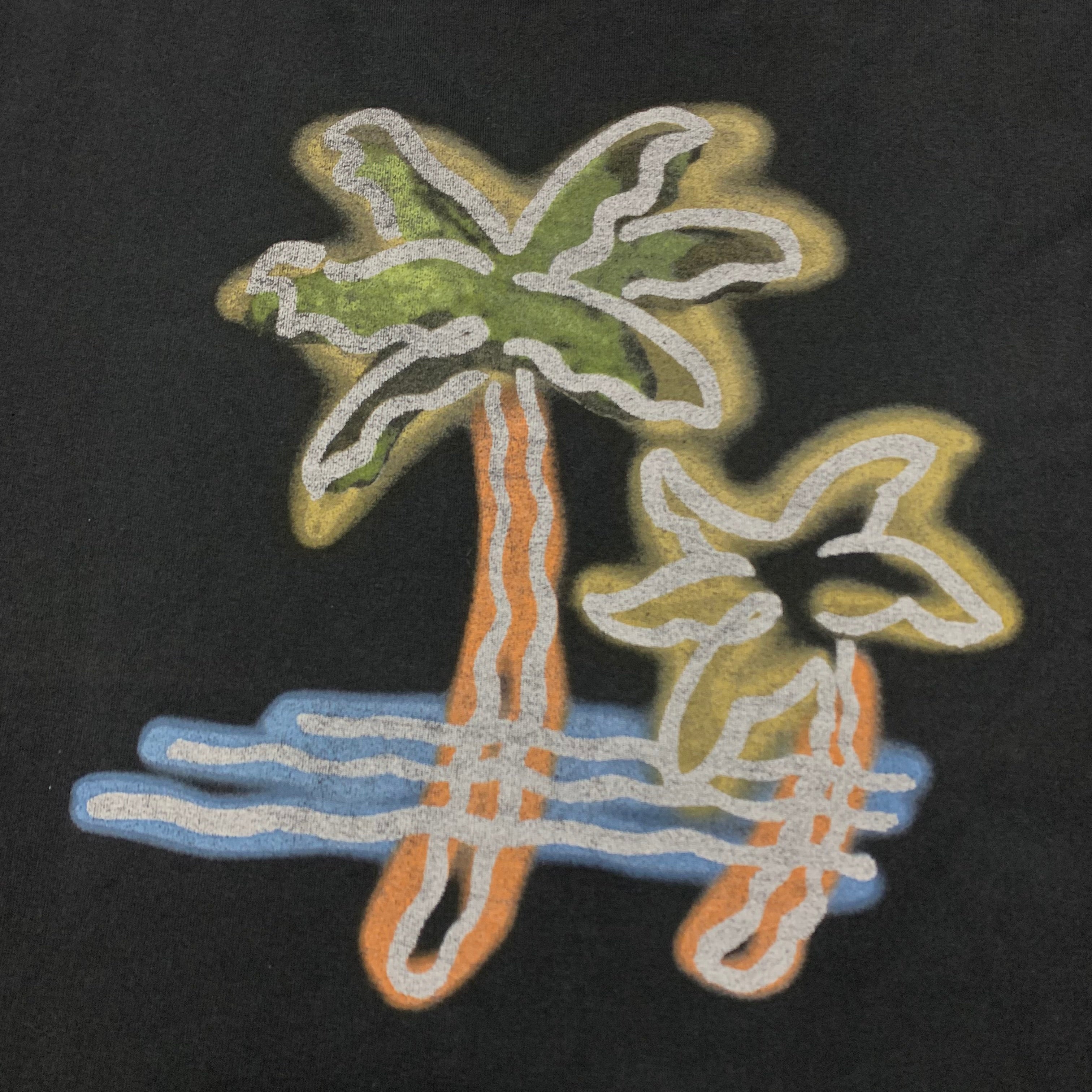 Palm Angels XS Neon Palm Tree Black Tee