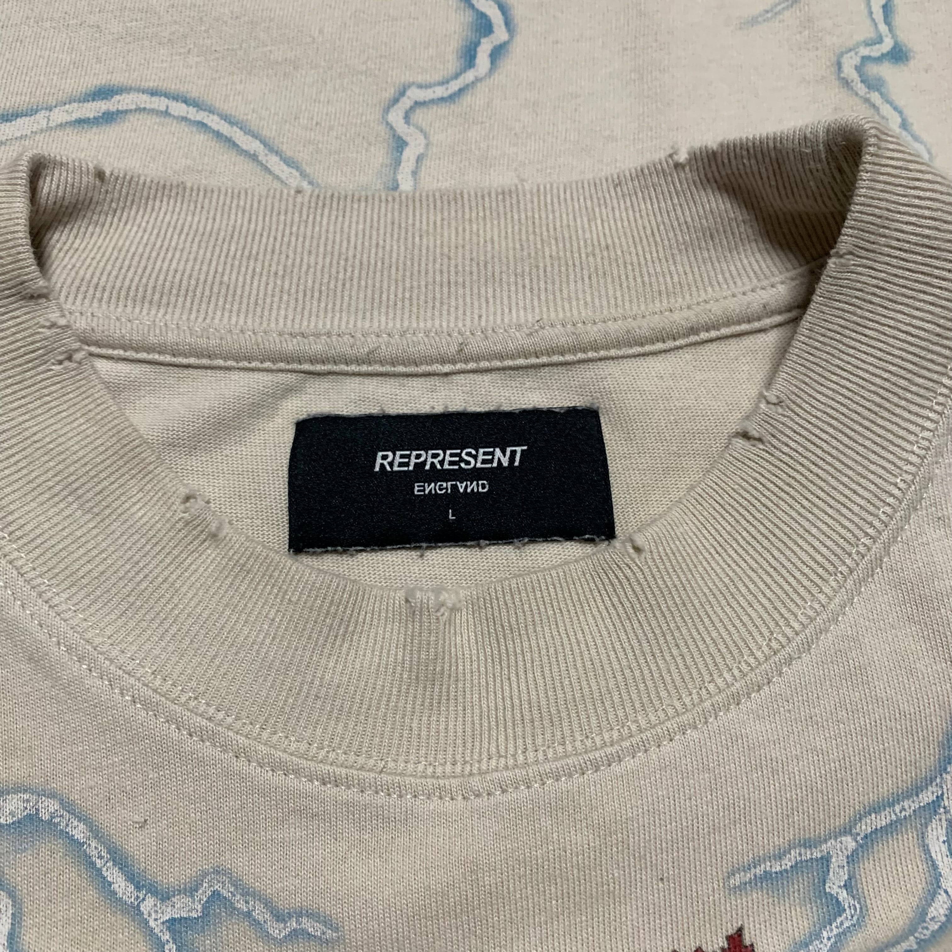 Represent Large Louder Than Hell Vintage White Tee