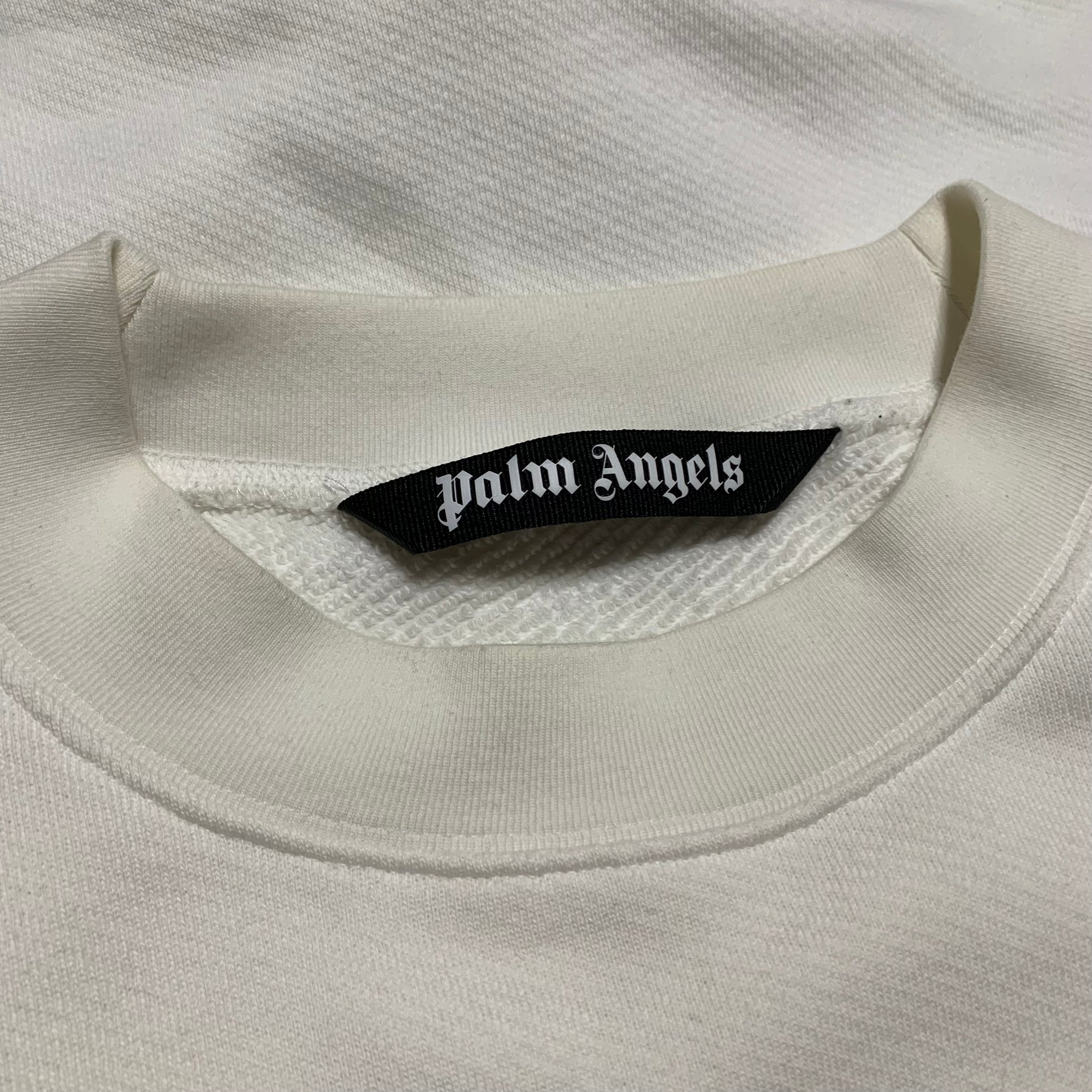 Palm Angels Large Gecko Graphic White Sweatshirt Crewneck