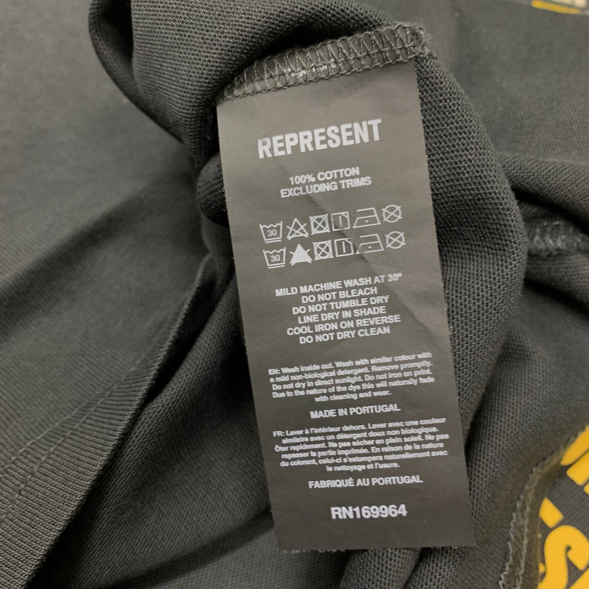 Represent Small Tee Out Of The Shadow Stained Black T-Shirt