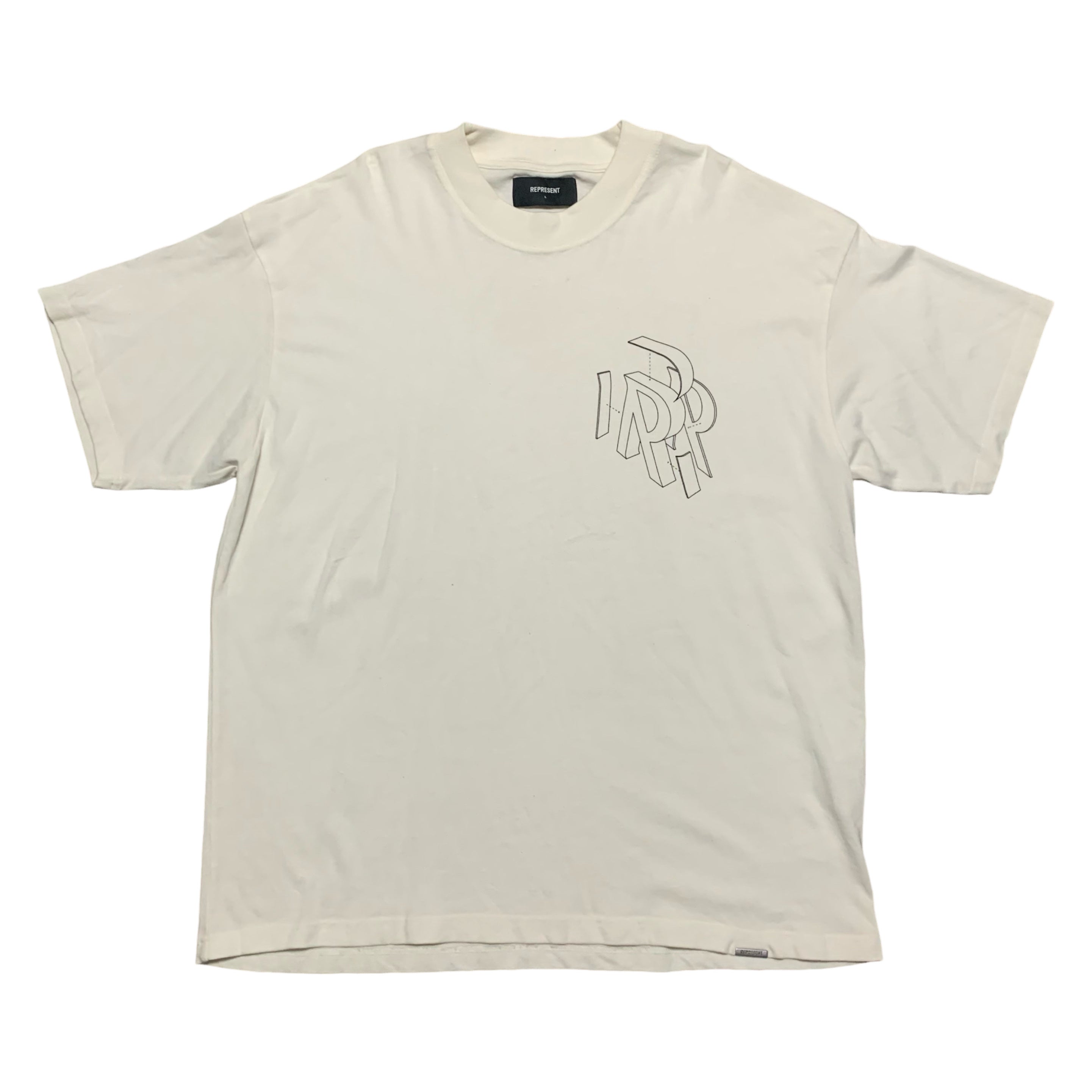Represent Large Initial Assembly Flat White Tee
