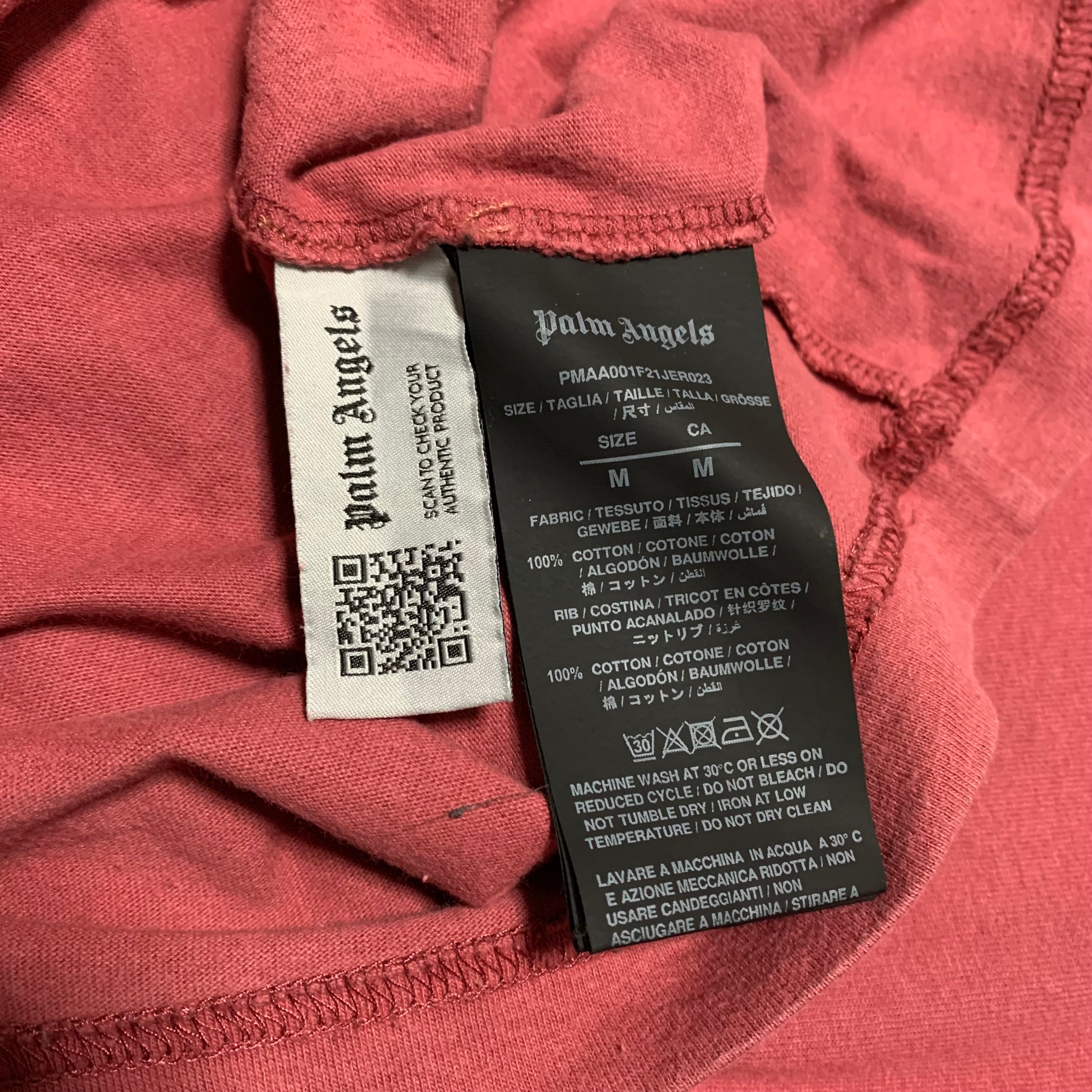 Palm Angels Medium Kill The Bear Burgundy Tee