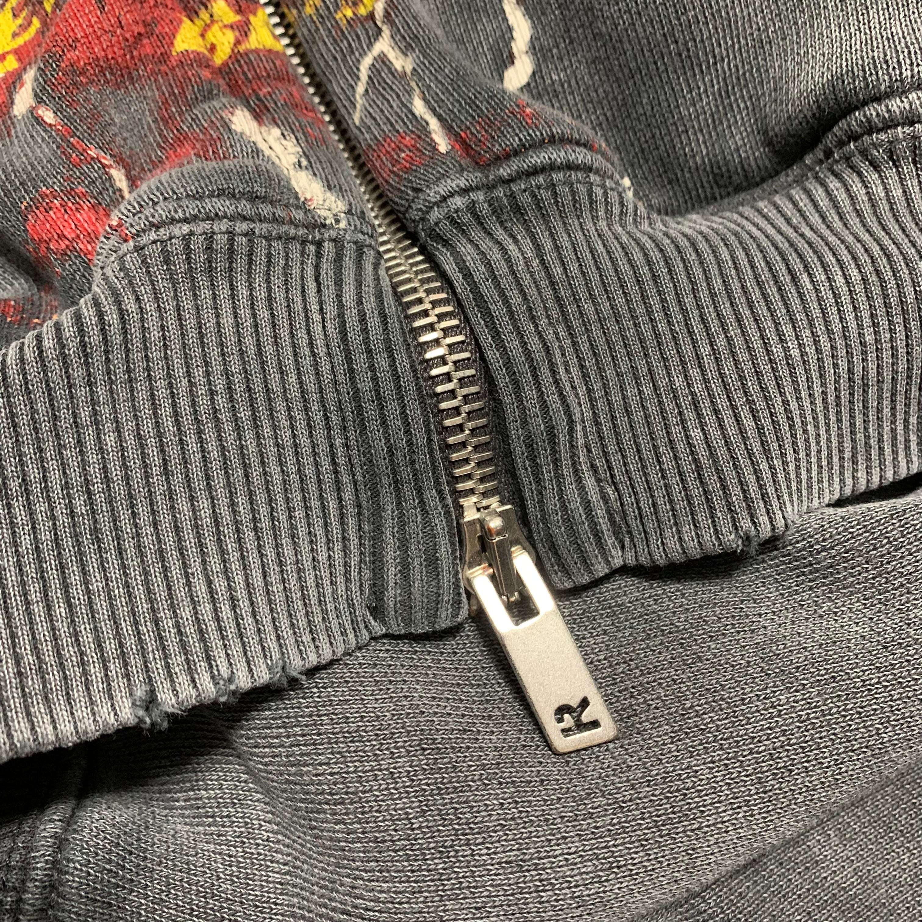 Represent Small Spirit Angel Vintage Grey Hoodie Zip Distressed