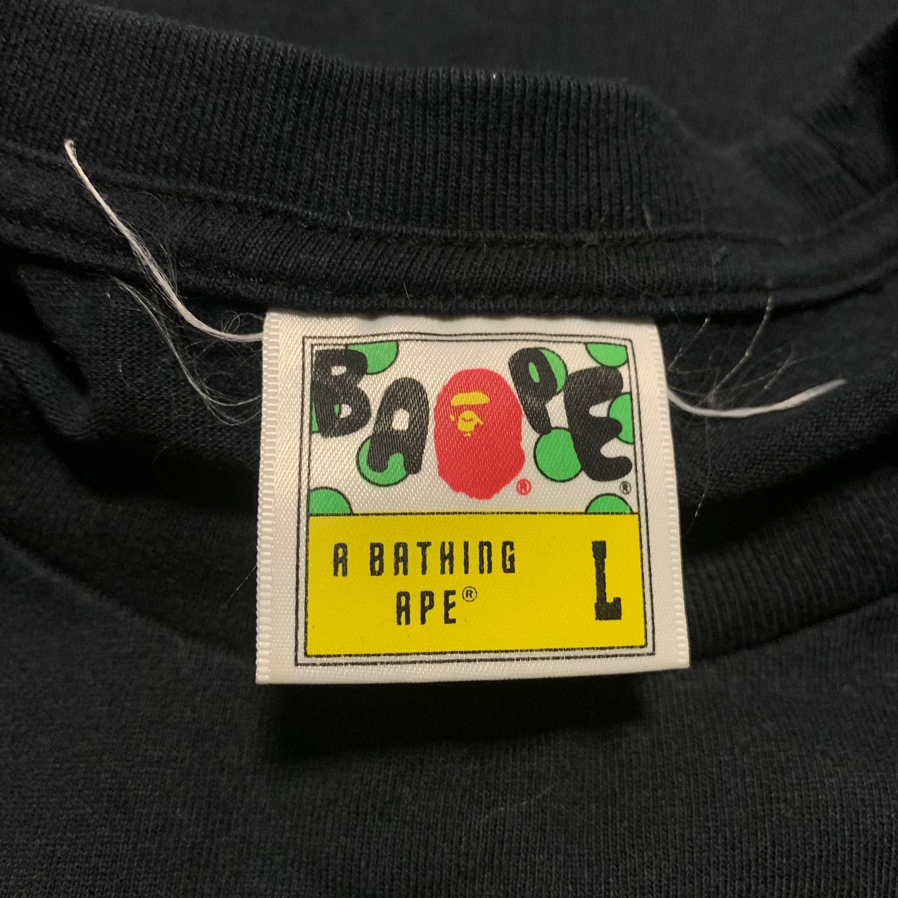 Bape Large By Bathing Ape 1st Camo Black Tee