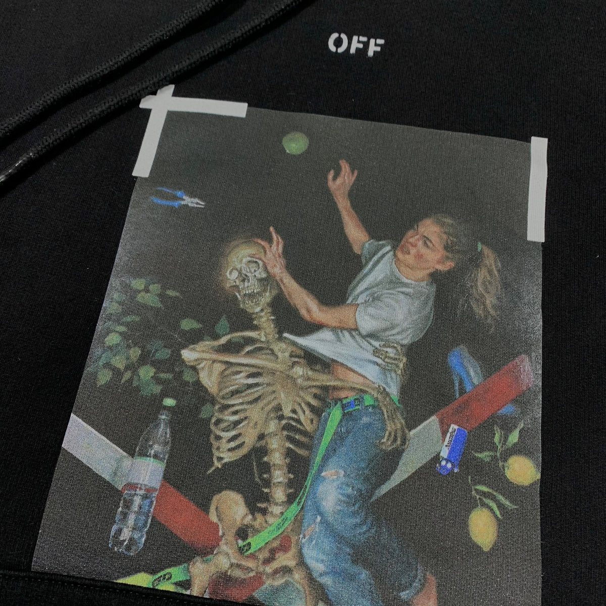 Off White Large Hoodie Pascal Skeleton Arrows Black Hoodie Virgil Abloh