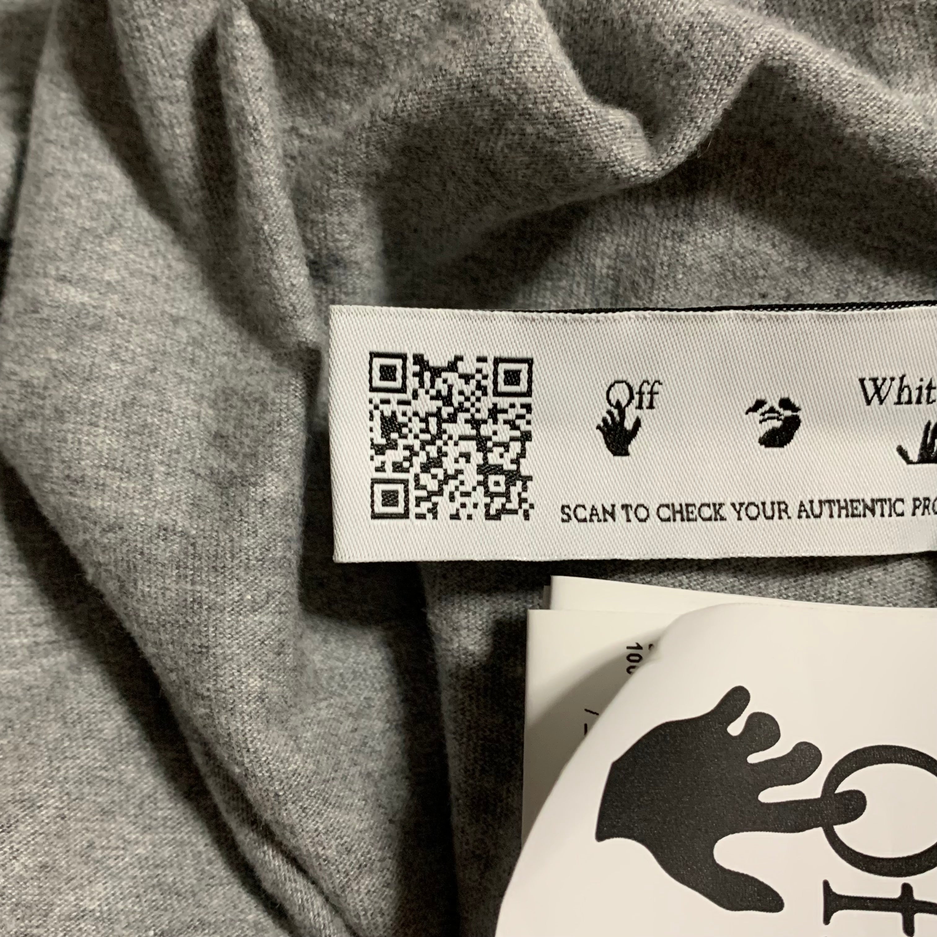 Off White Large Blue Marker Grey Tee Virgil Abloh