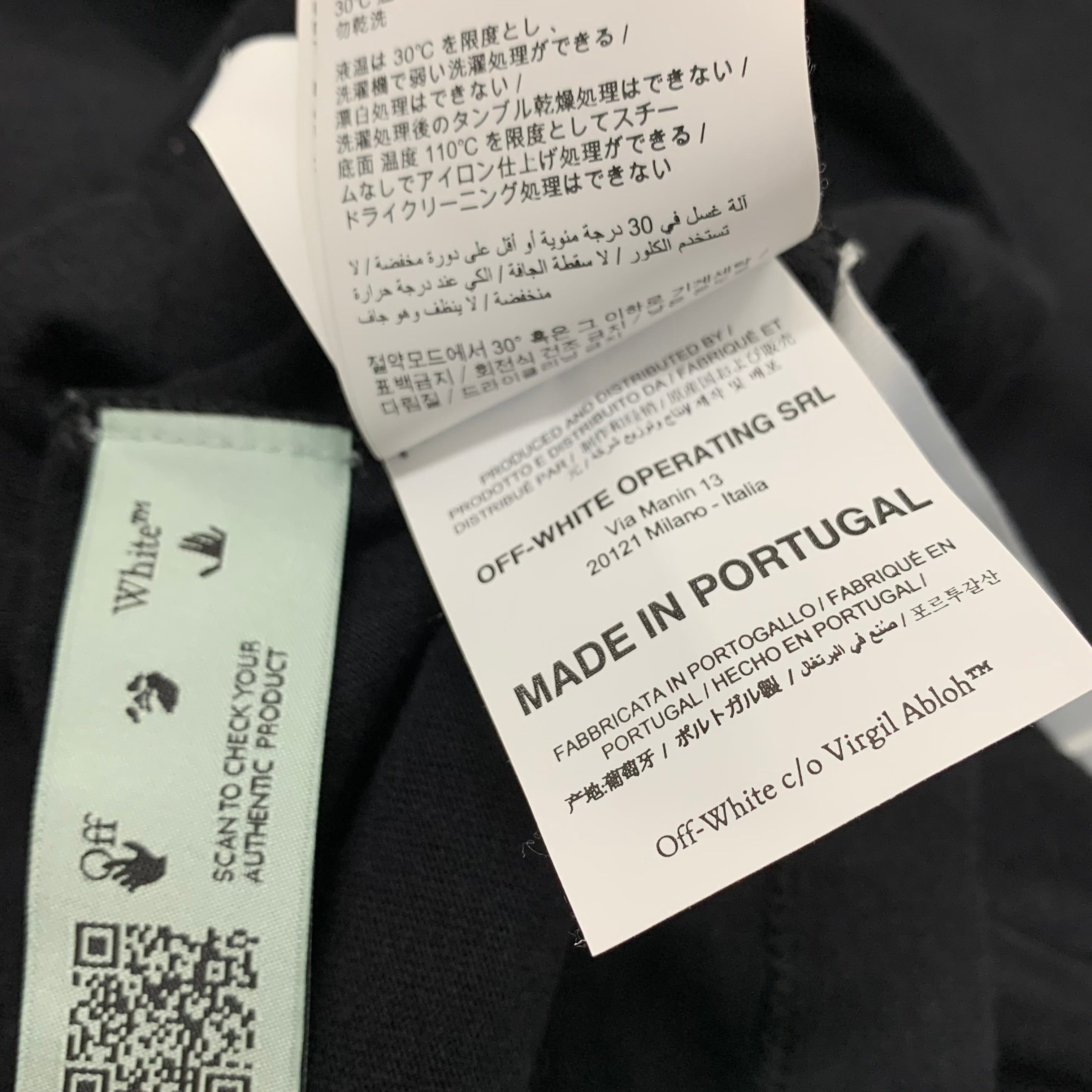 Off White Small Long Sleeve Caravaggio Arrows Black T-Shirt Virgil Abloh