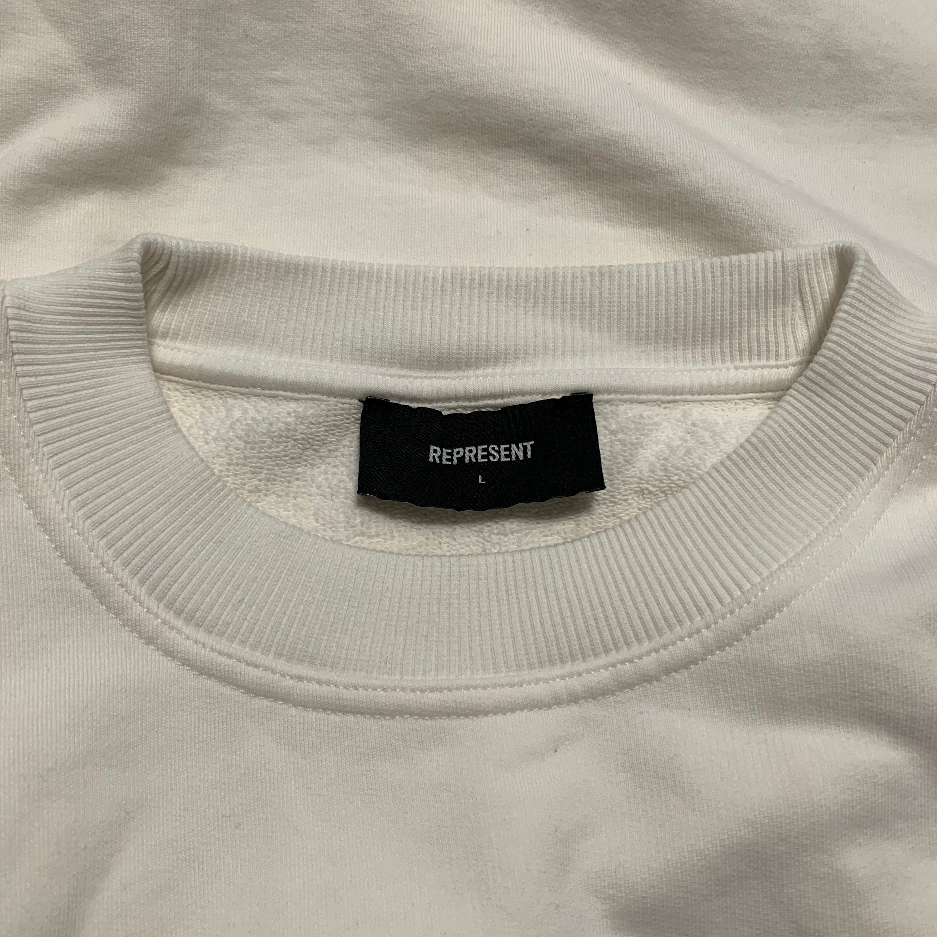 Represent Large Owners Club Flat White Sweater Sweatshirt Crewneck