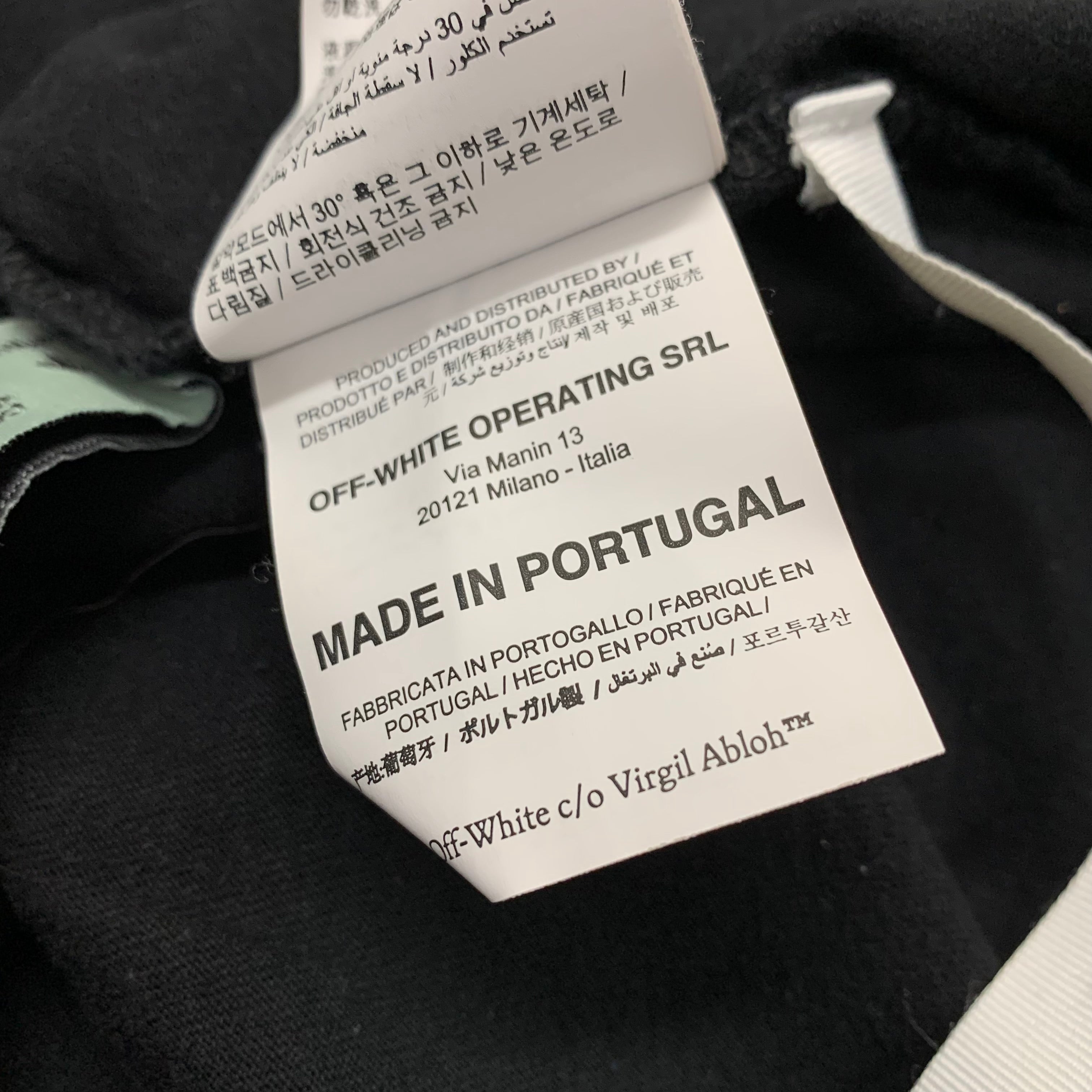 Off White Small Tee Pivot Fish Arrows Black T-Shirt Virgil Abloh