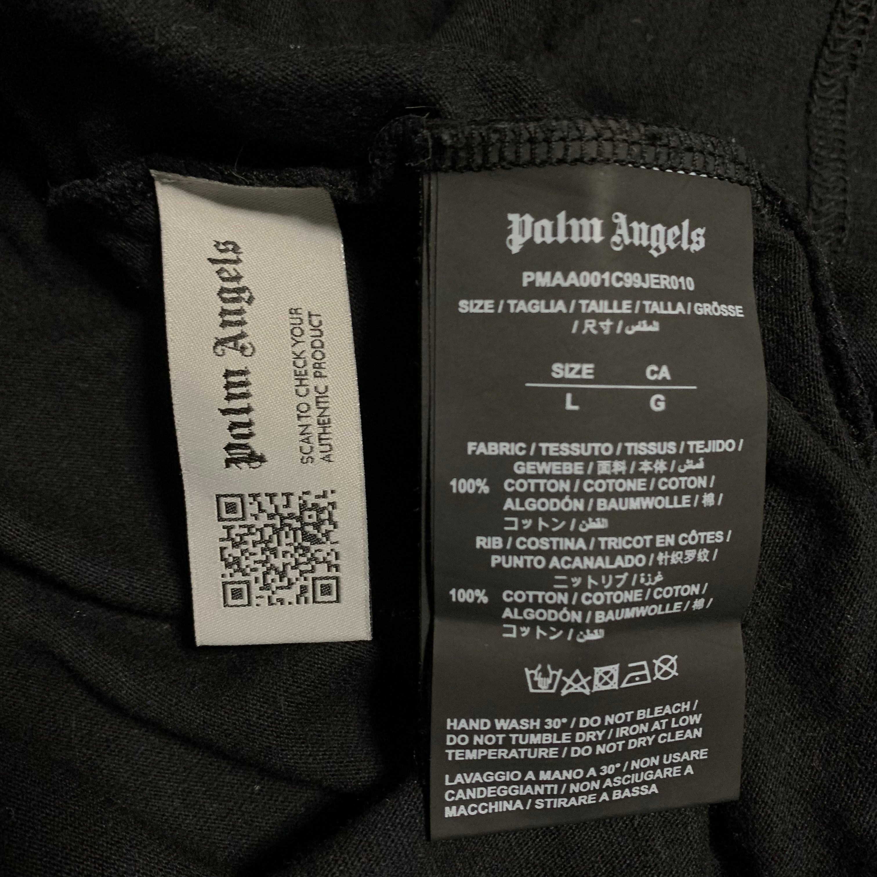 Palm Angels Large Las Vegas Sprayed Black Tee