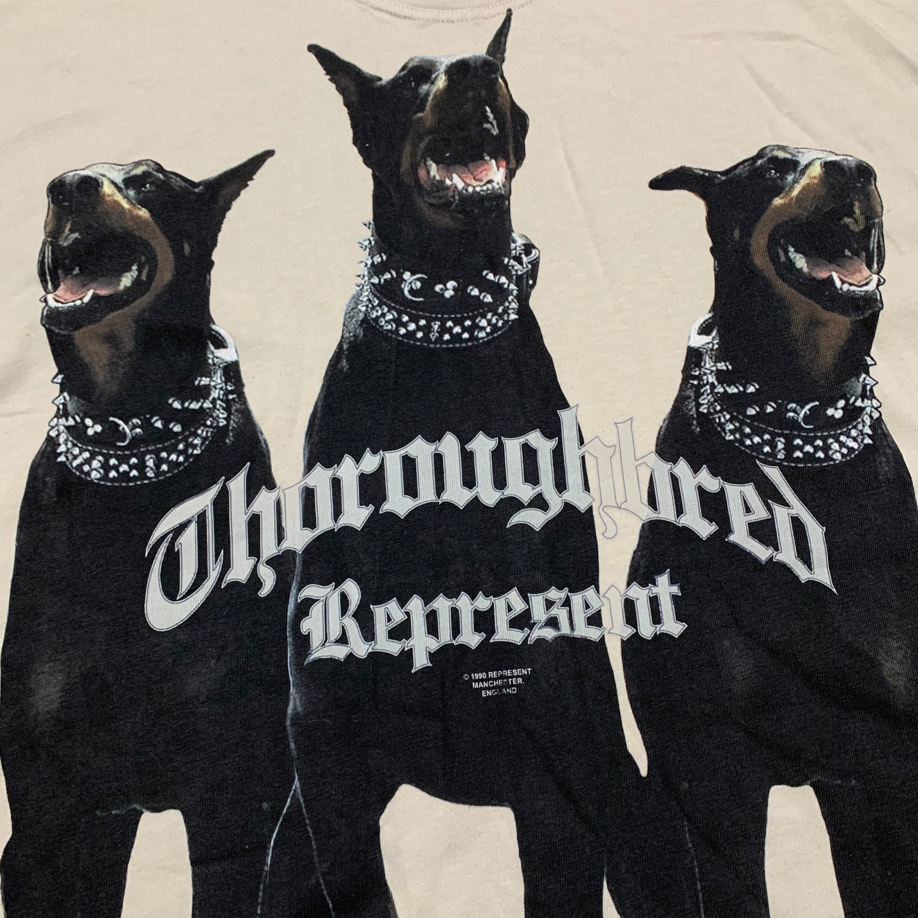 Represent Small Thoroughbred Dog Vintage White Tee