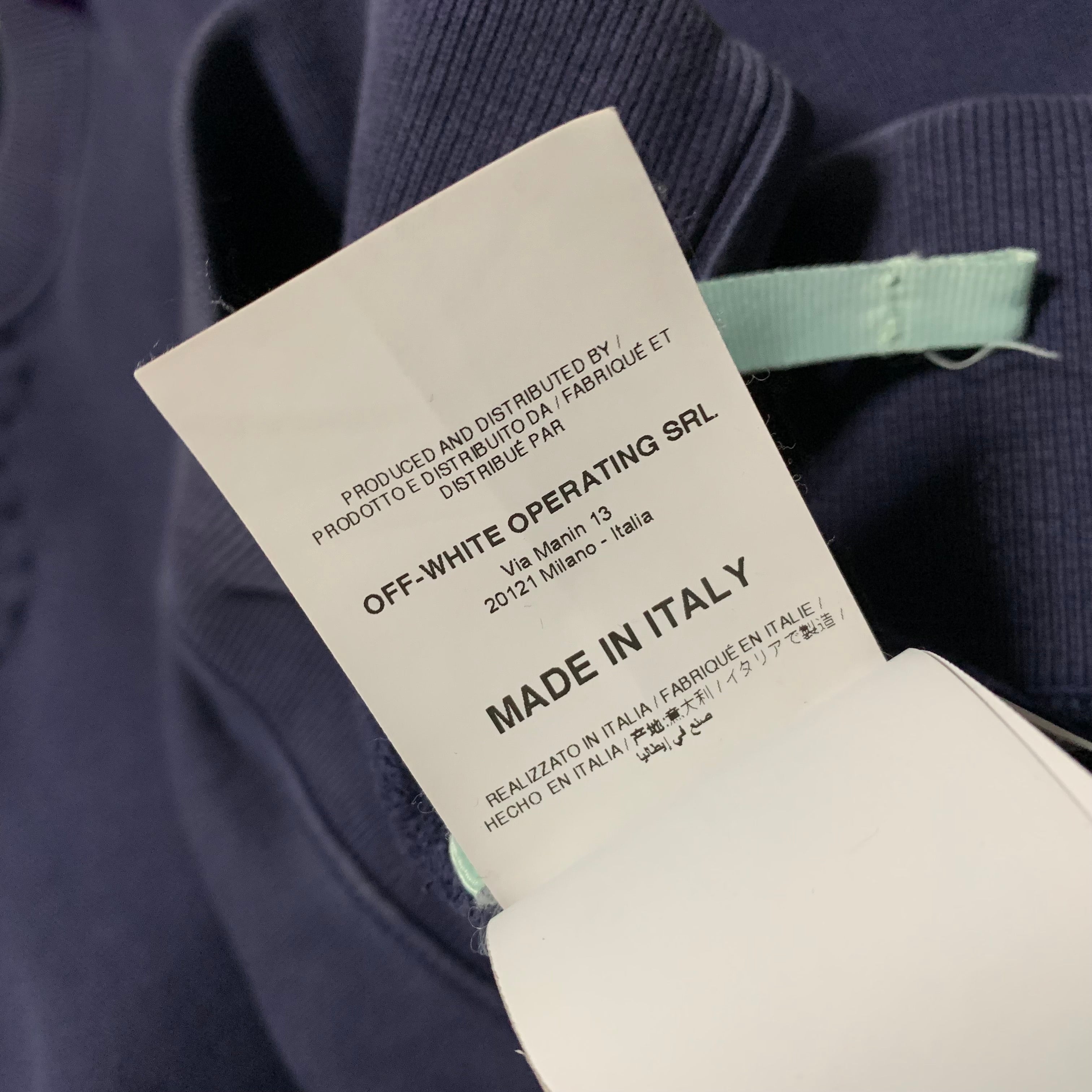 Off White Medium Church Crew Blue Sweatshirt Virgil Abloh