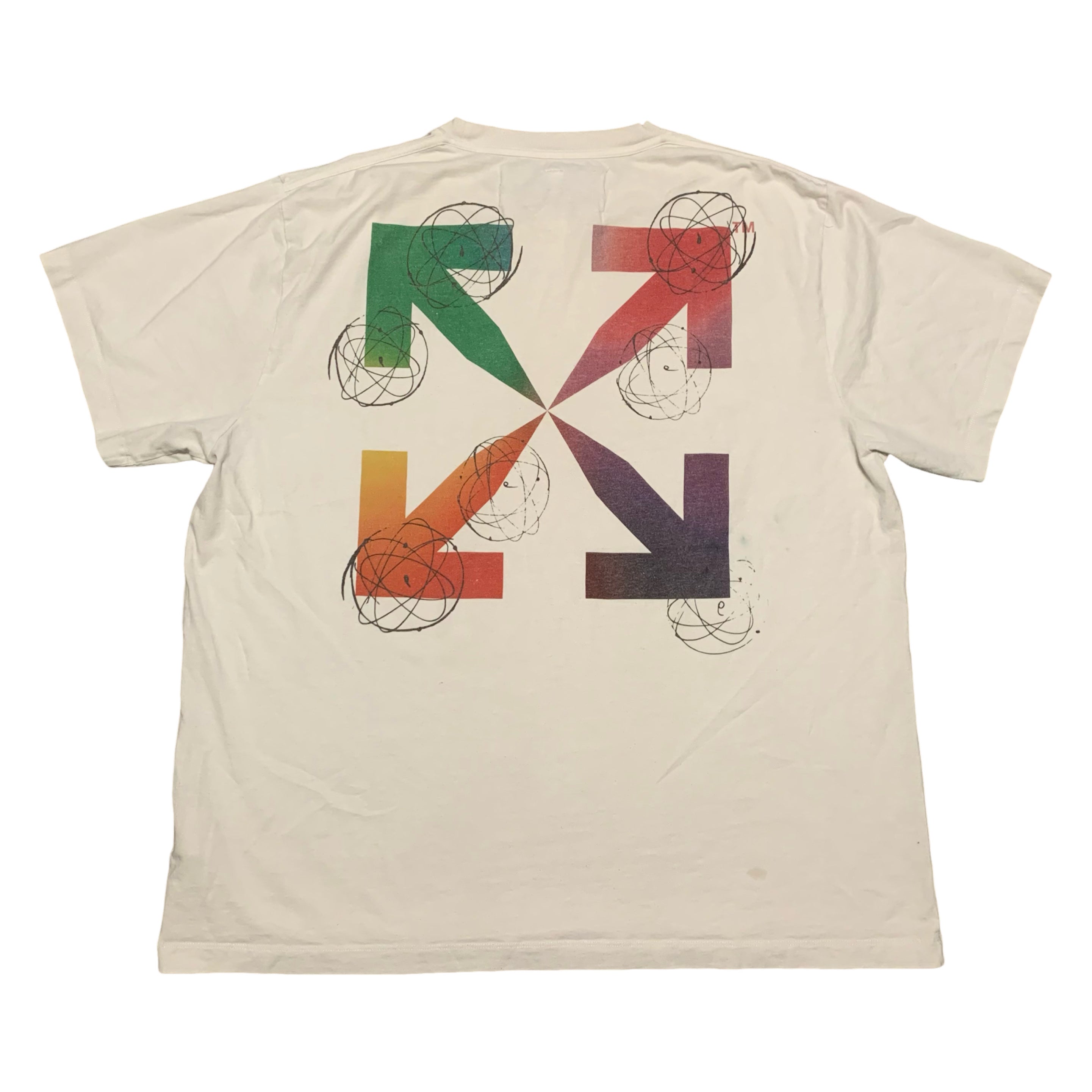 Off White XL Futura Arrows White Tee Virgil Abloh