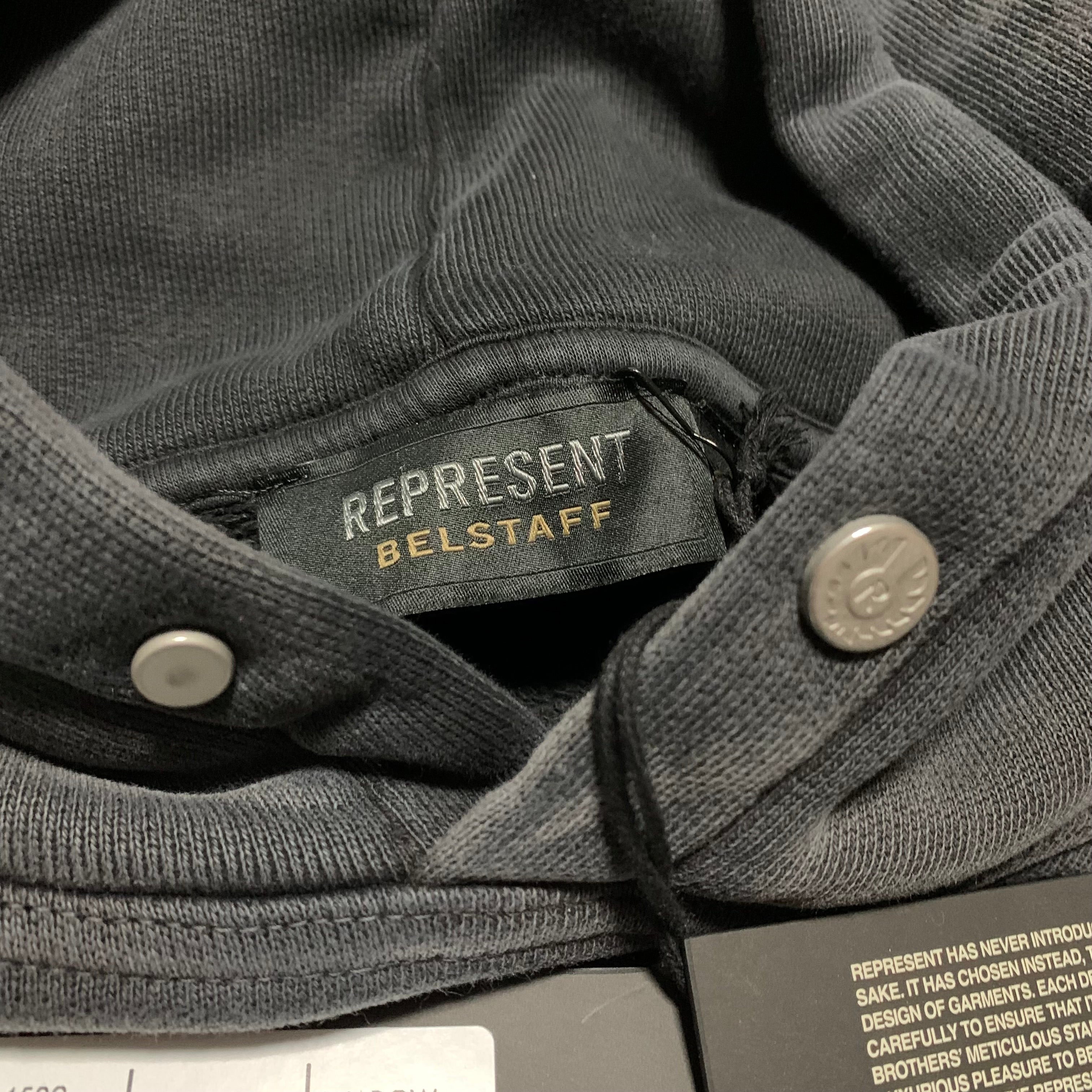 Represent Small Belstaff Outline Phoenix Hoodie Shadow Black (RRP £190)