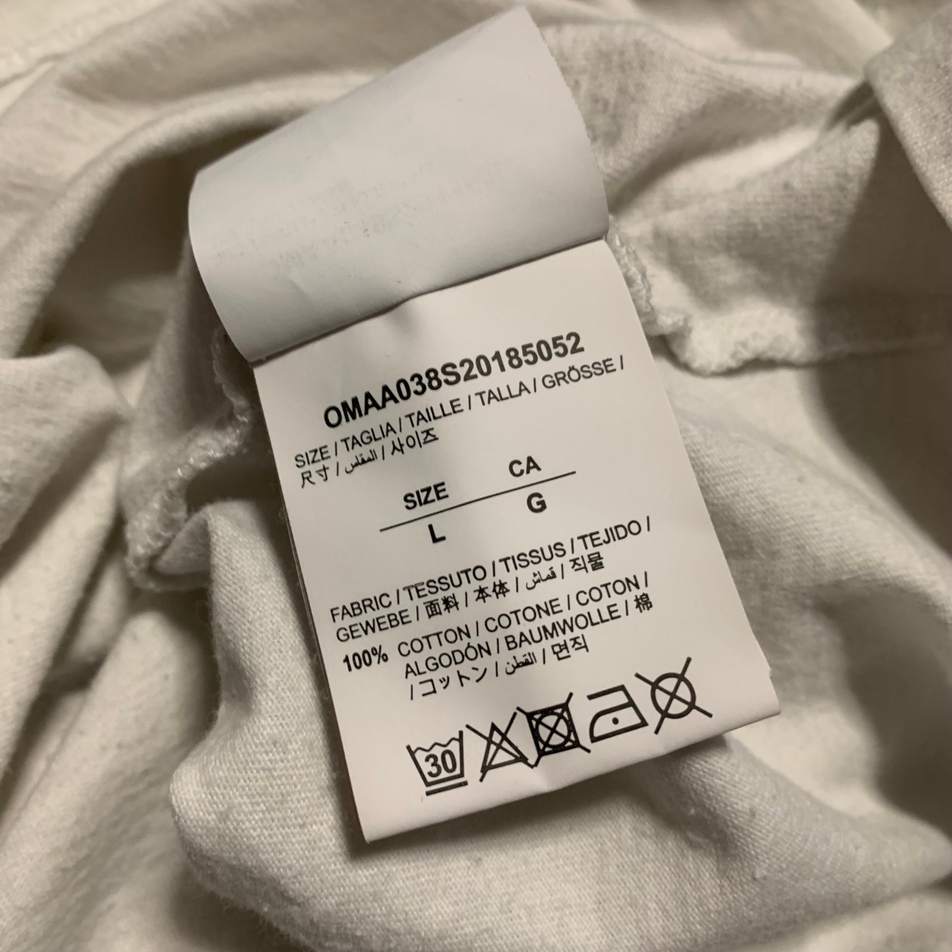Off White XL Futura Arrows White Tee Virgil Abloh