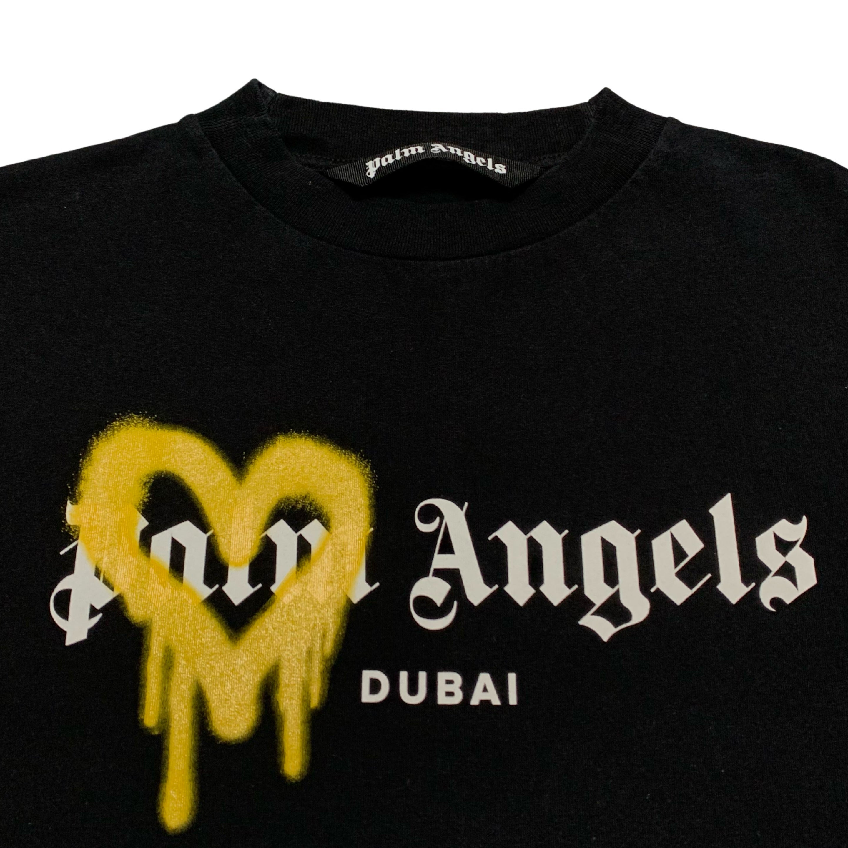 Palm Angels Medium Dubai Sprayed Heart Black Tee