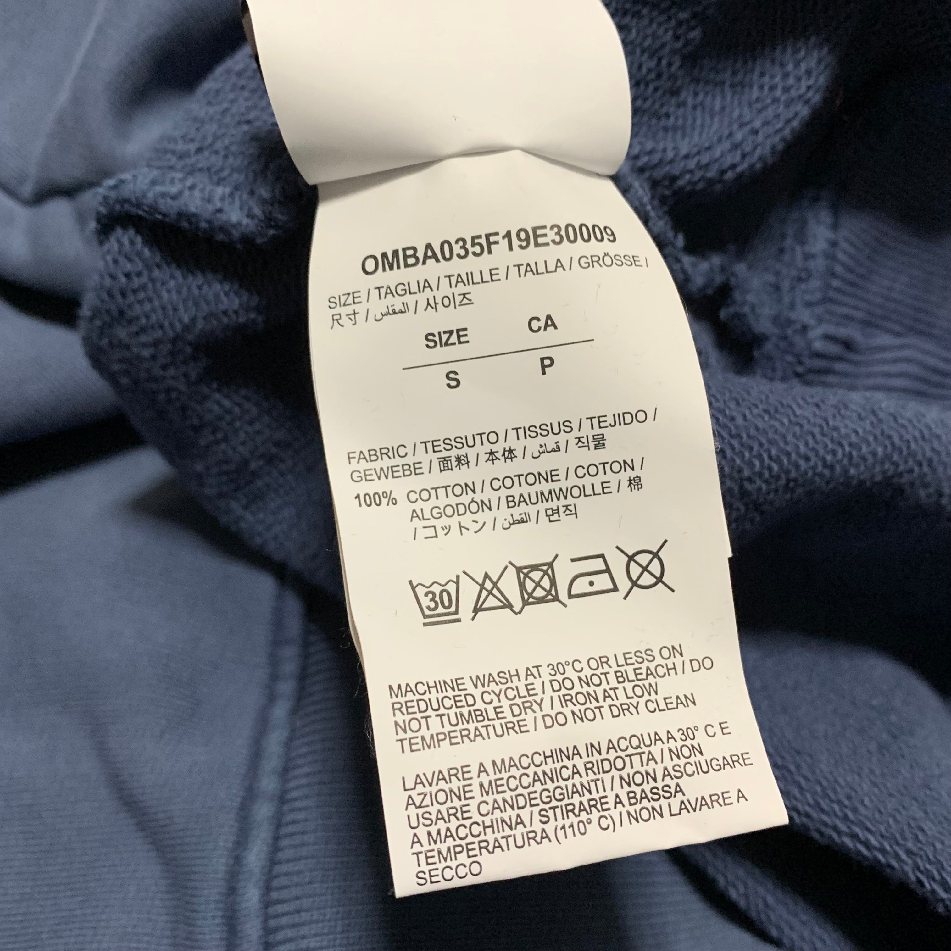 Off White Small Hardcore Caravaggio Indio Blue Sweater Sweatshirt Crewneck Virgil Abloh