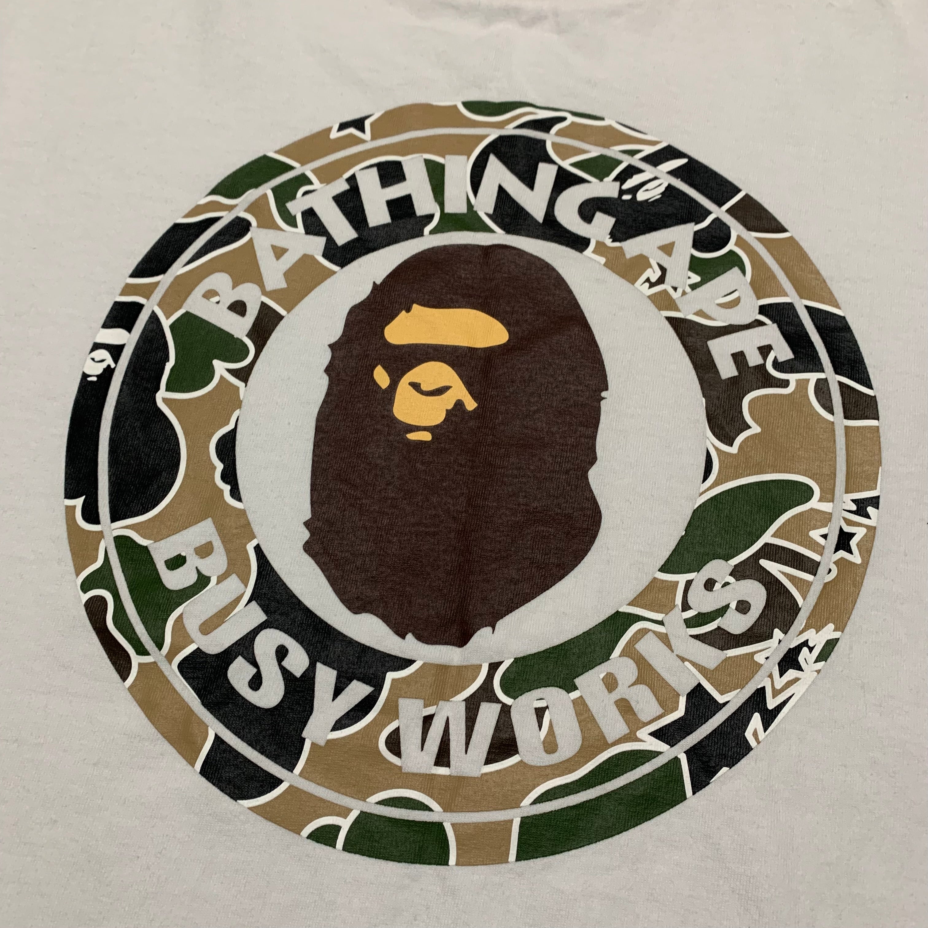 Bape Medium Busy Works Camo White Tee A Bathing Ape