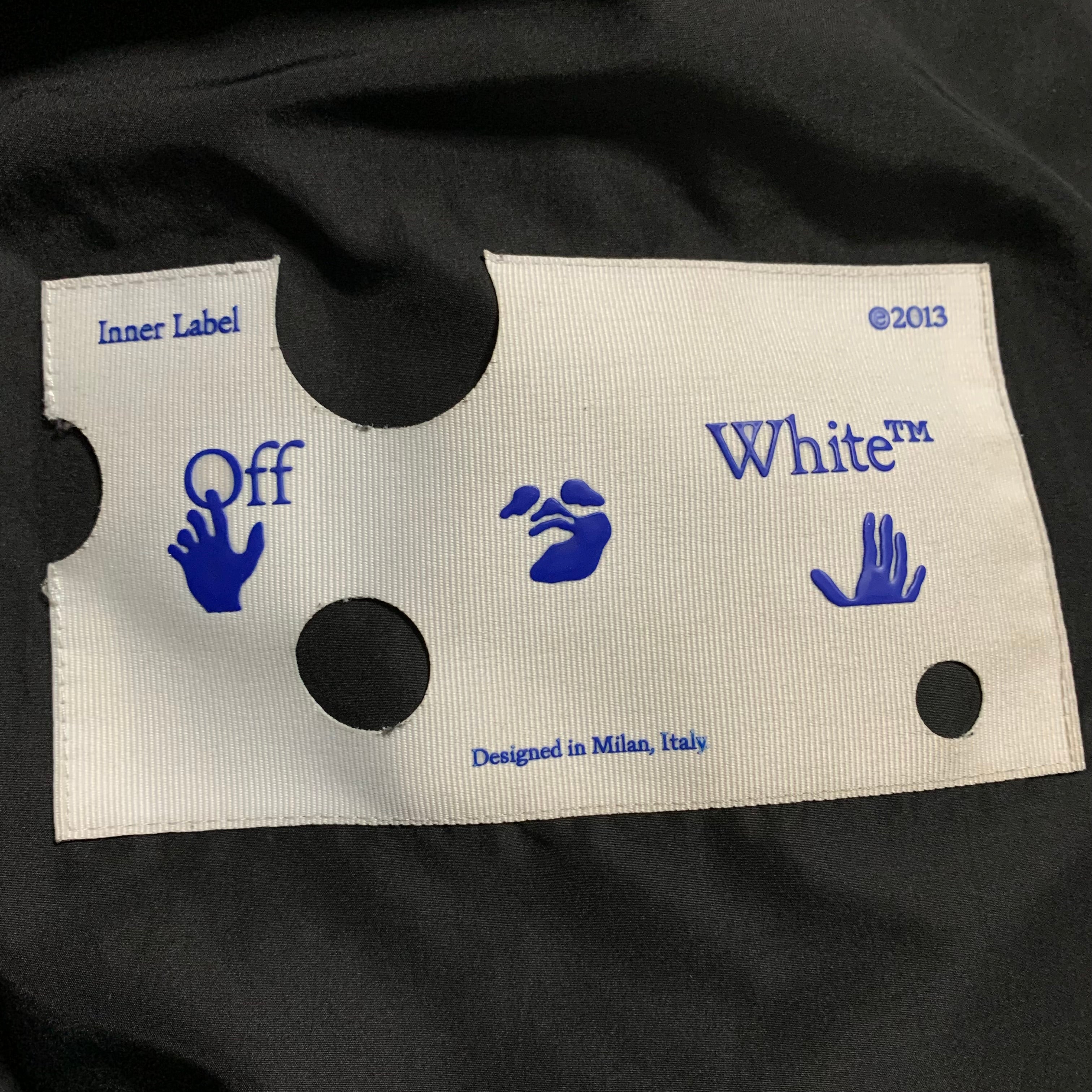 Off White Small Puffer Patch Logo Black Jacket Virgil Abloh 2022