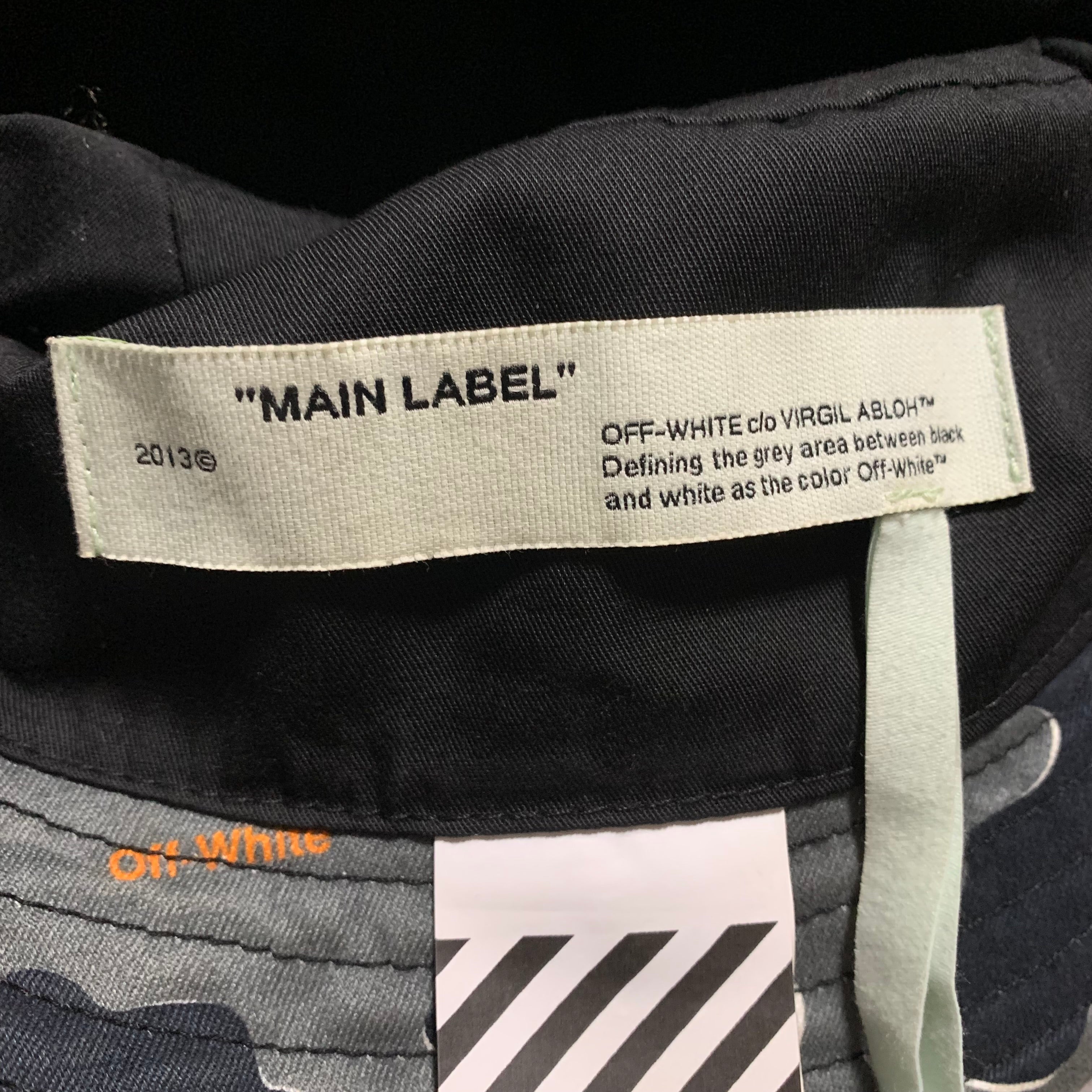 Off White Bucket Hat Camouflage Print Black Grey Hat Virgil Abloh