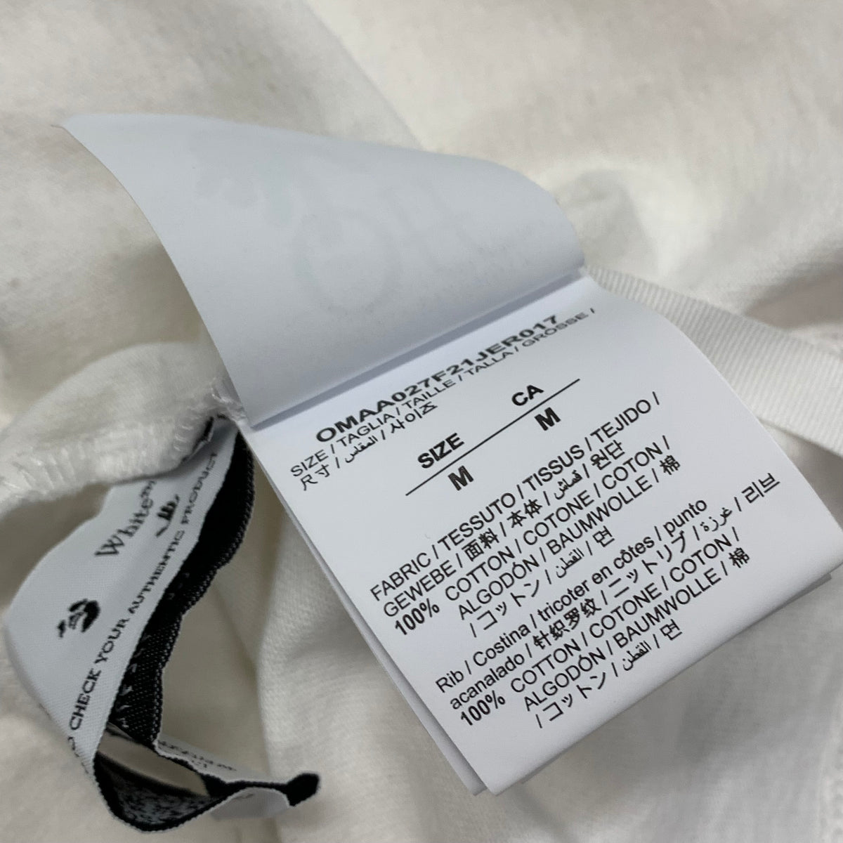 Off White Medium Tee Acrylic Arrows White T-Shirt Virgil Abloh