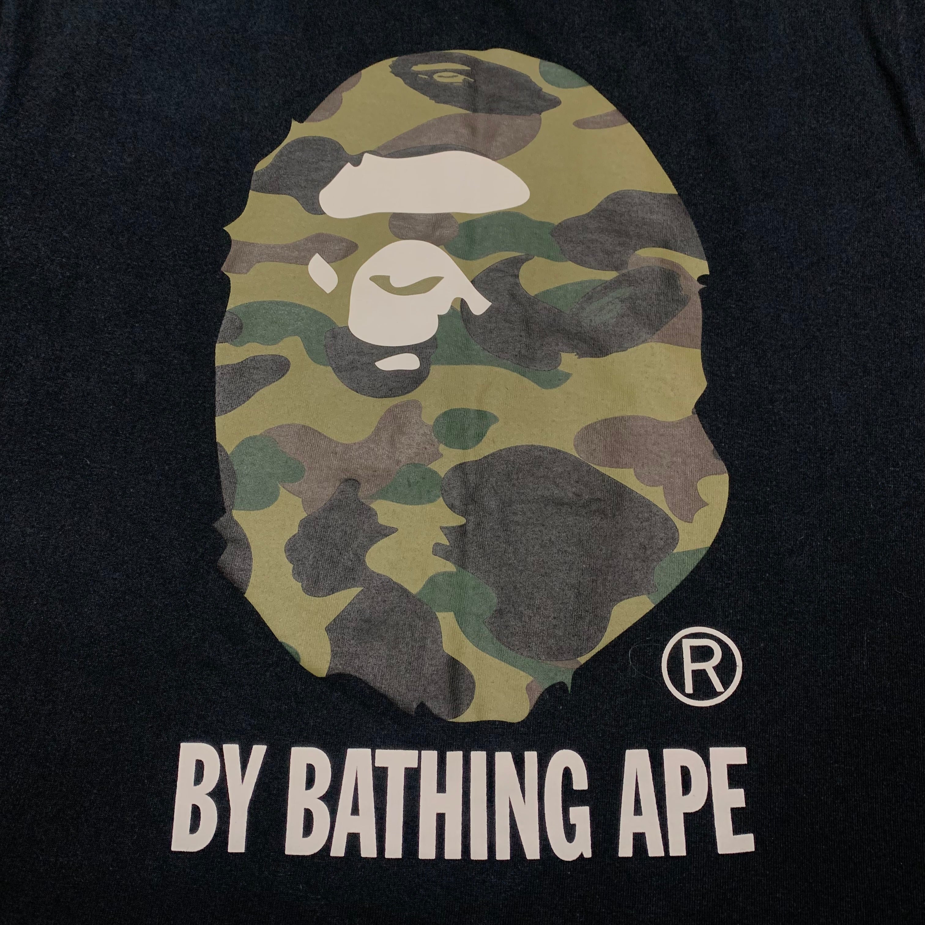 Bape Large By Bathing Ape 1st Camo Black Tee