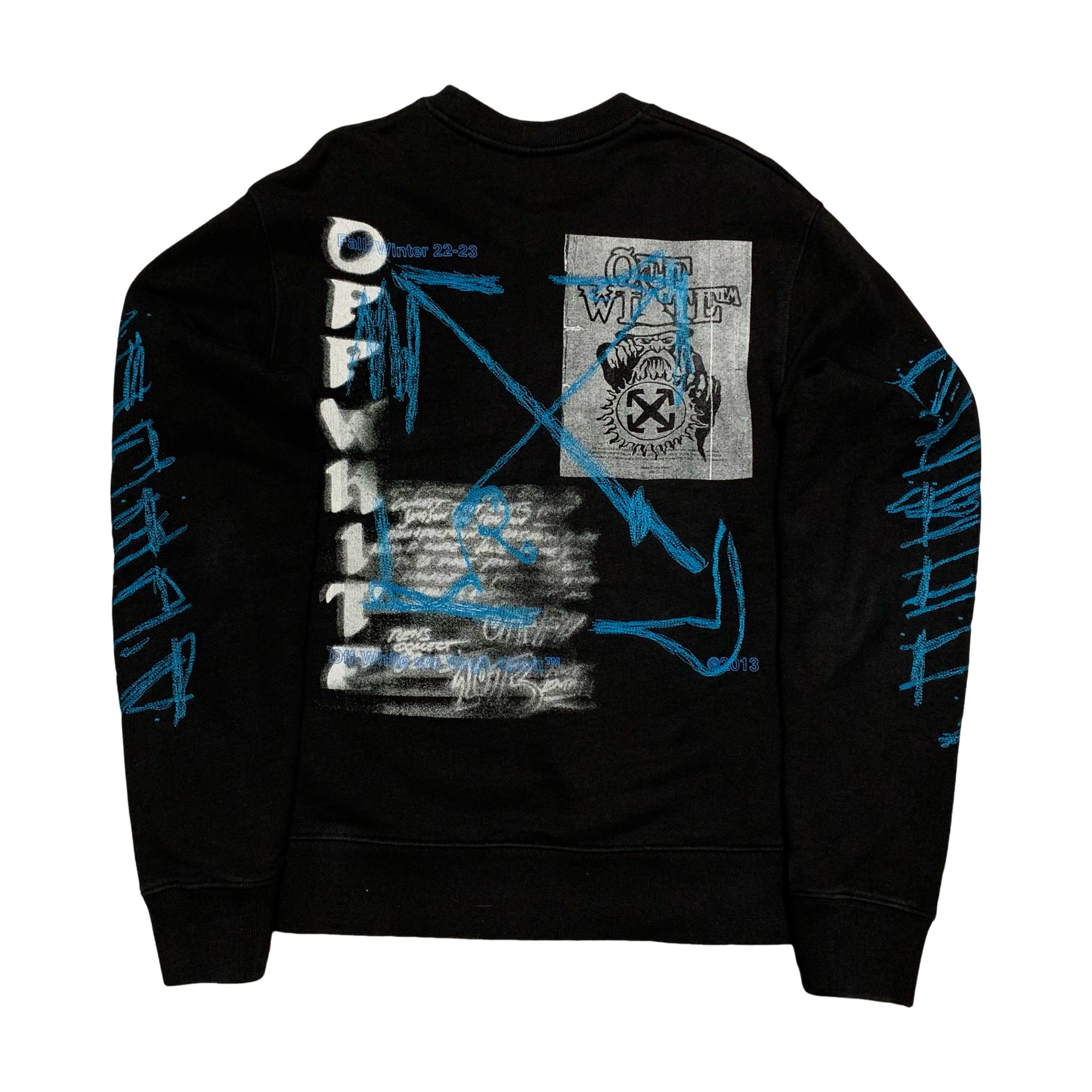 Off White XS Scribble Off Arrows Black Sweatshirt Crewneck Virgil Abloh