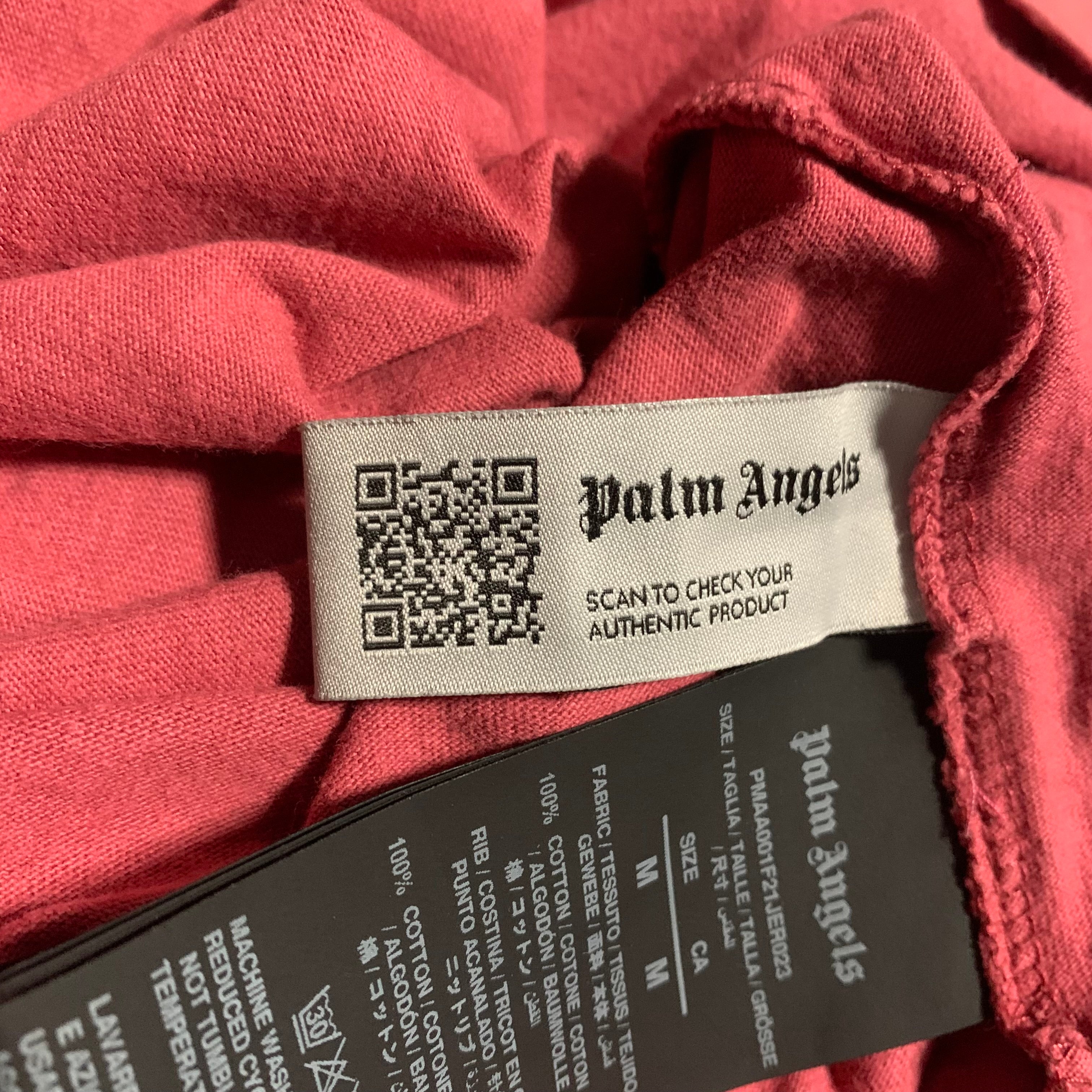 Palm Angels Medium Classic Bear Burgundy Pink Tee