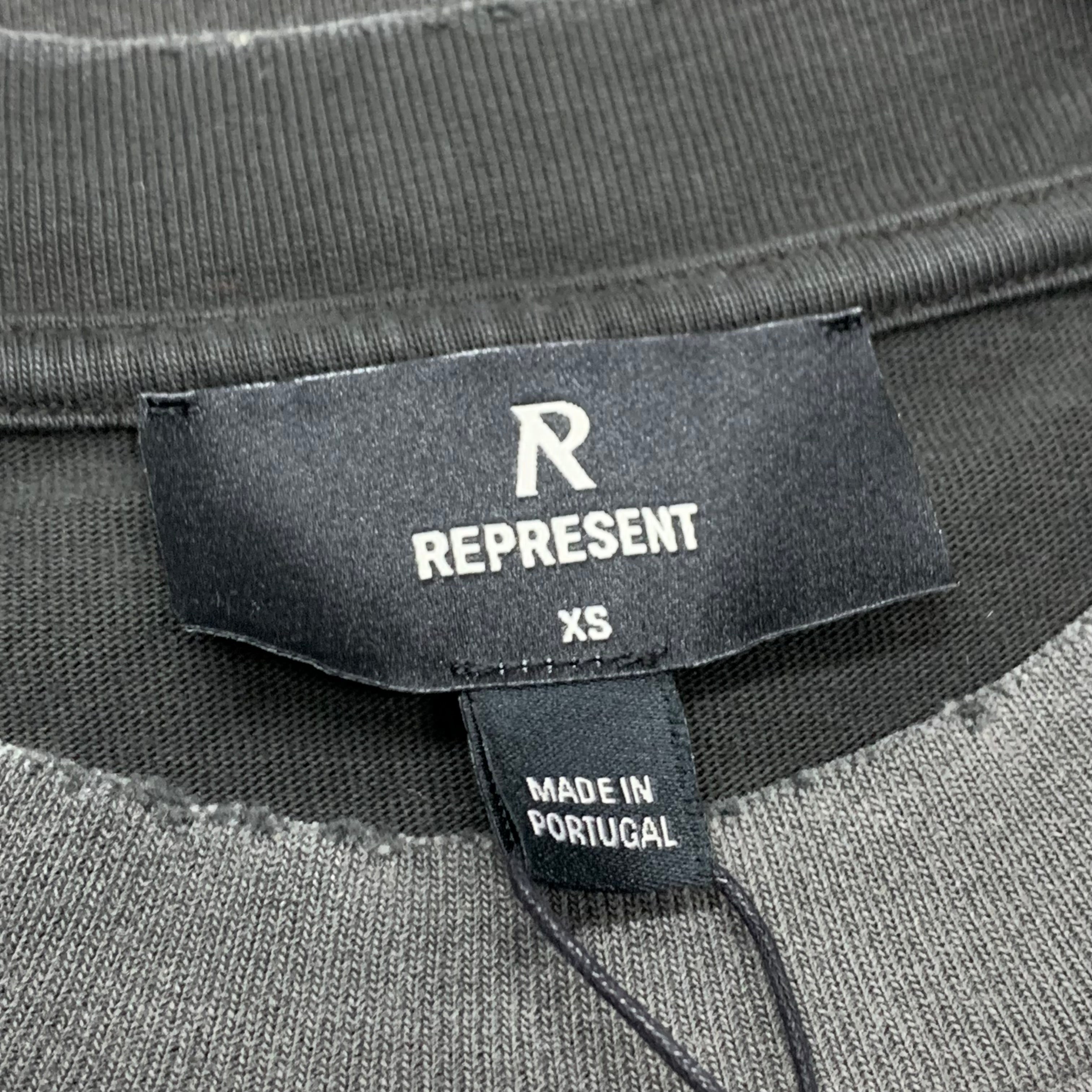 Represent XS Tee Banner Stained Black T-Shirt
