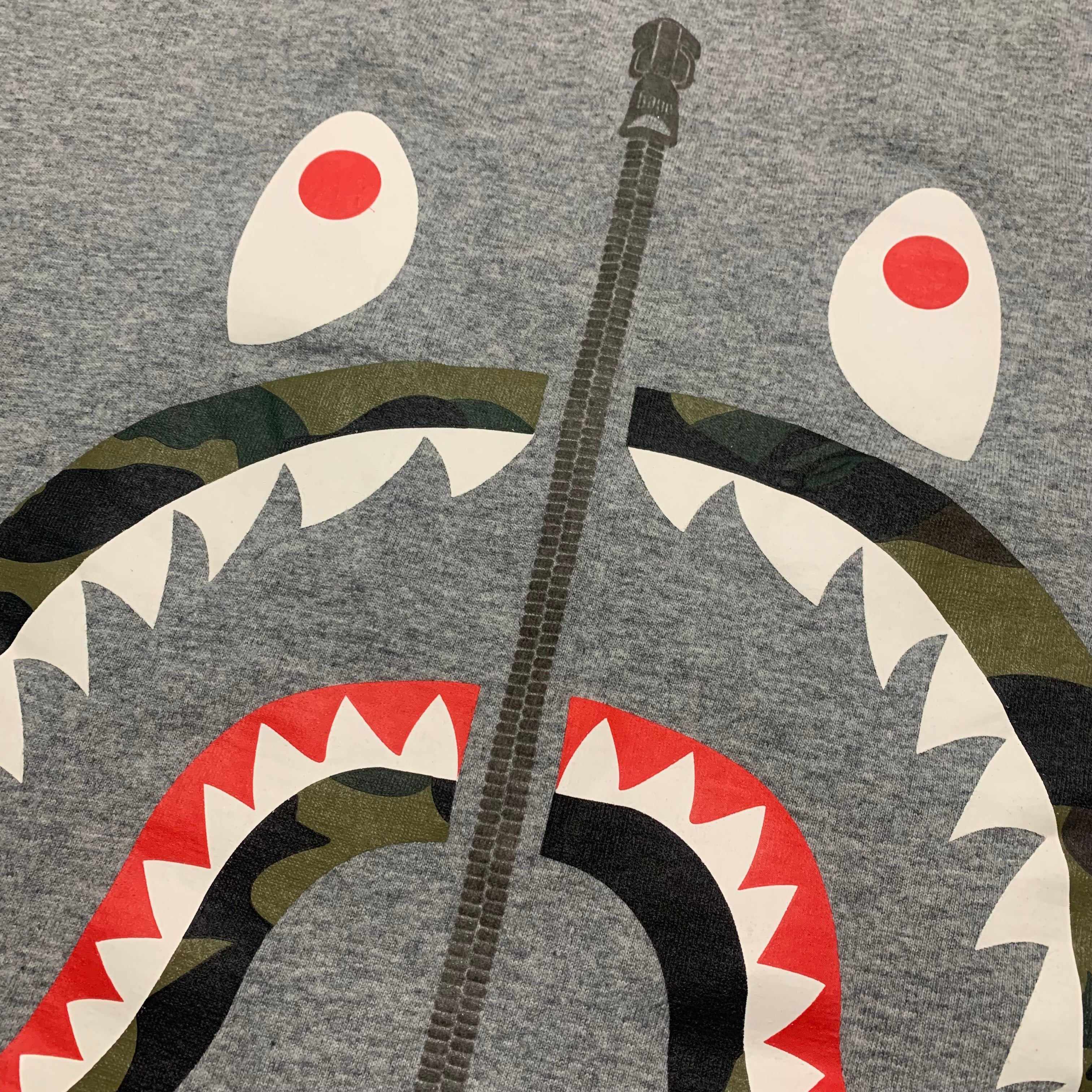 Bape Large Shark 1st Camo Grey Tee A Bathing Ape
