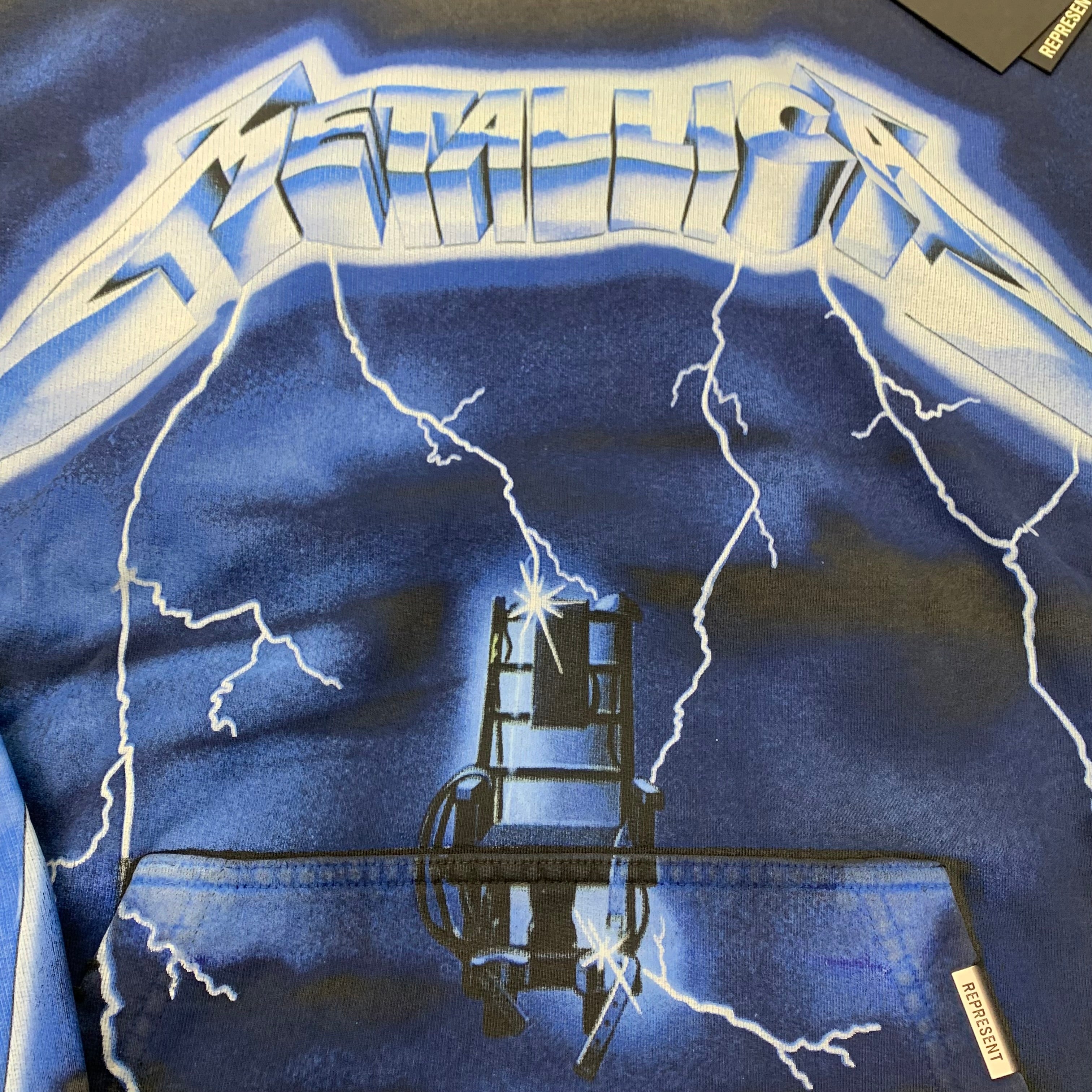 Represent Small Hoodie Metallica Ride The Lighting Vintage Grey Hoodie