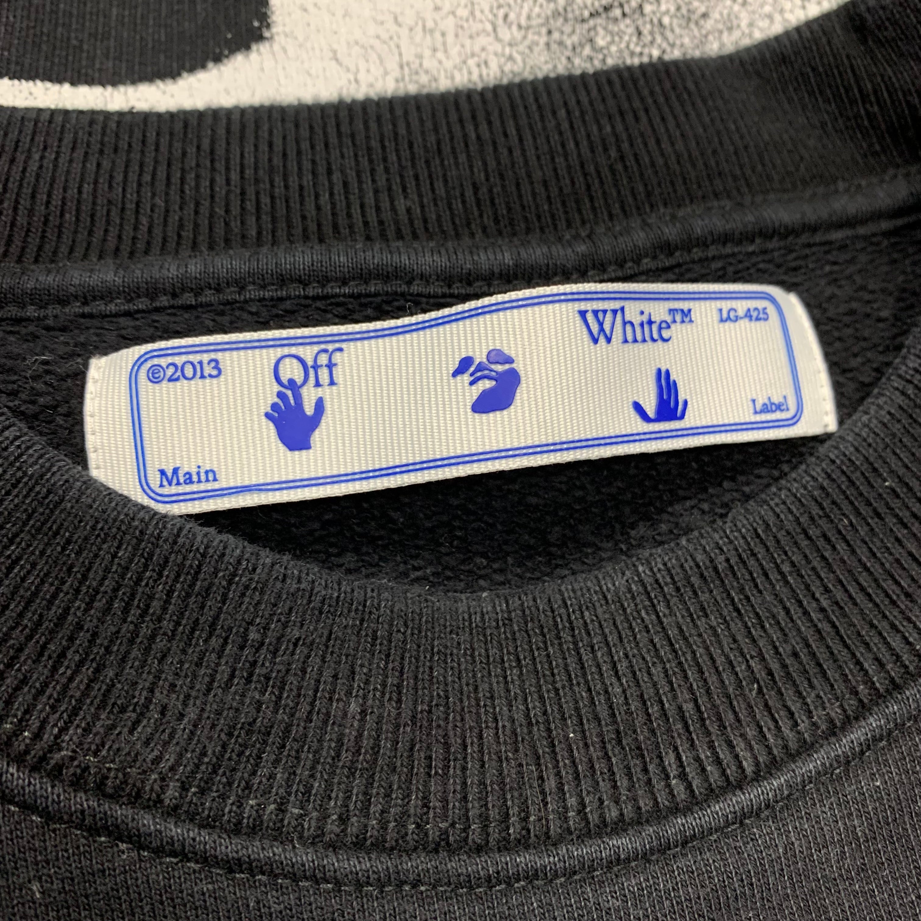 Off White Medium Sweatshirt Stencil Arrows Black Sweatshirt Crewneck Virgil Abloh