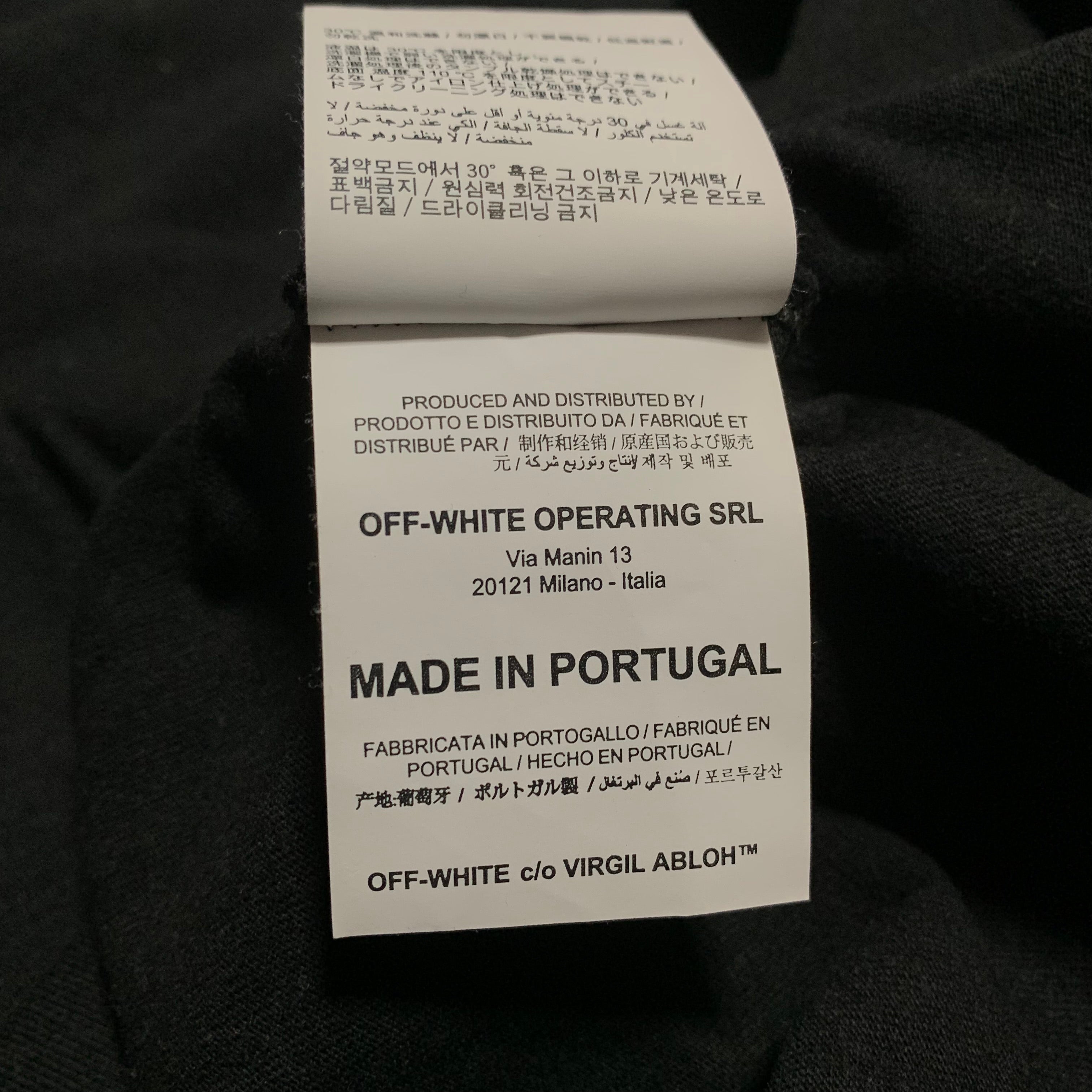 Off White Small Half Arrow Man Black Tee Virgil Abloh (OMAA027S20185010)