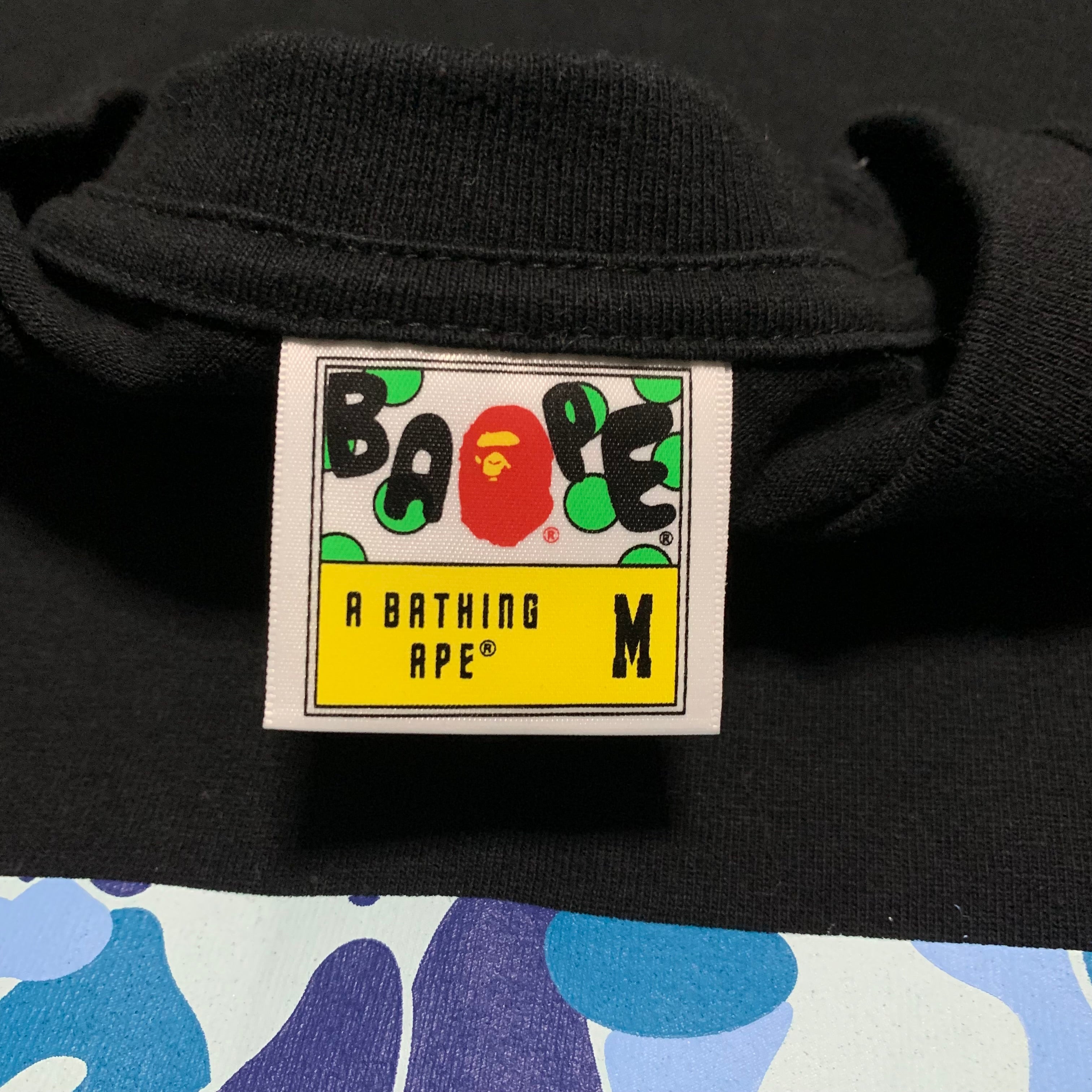 Bape Medium Anti Social Club Blue ABC Camo Black Tee A Bathing Ape 2017