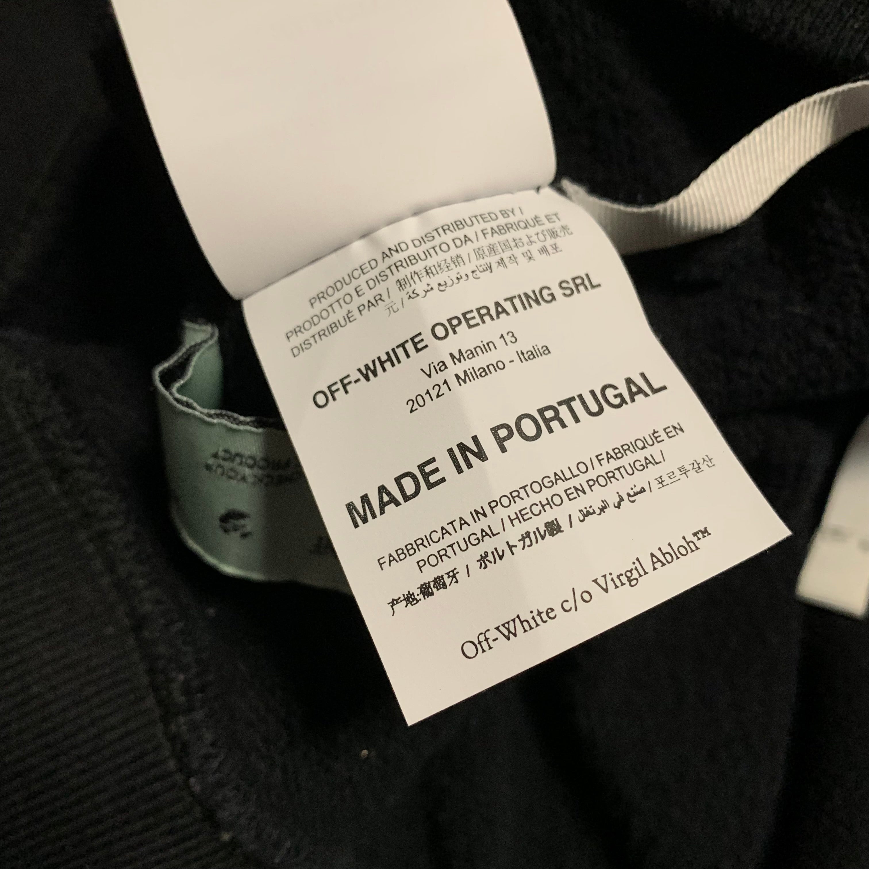 Off White Medium Thunder Logo Black Zip Hoodie Virgil Abloh
