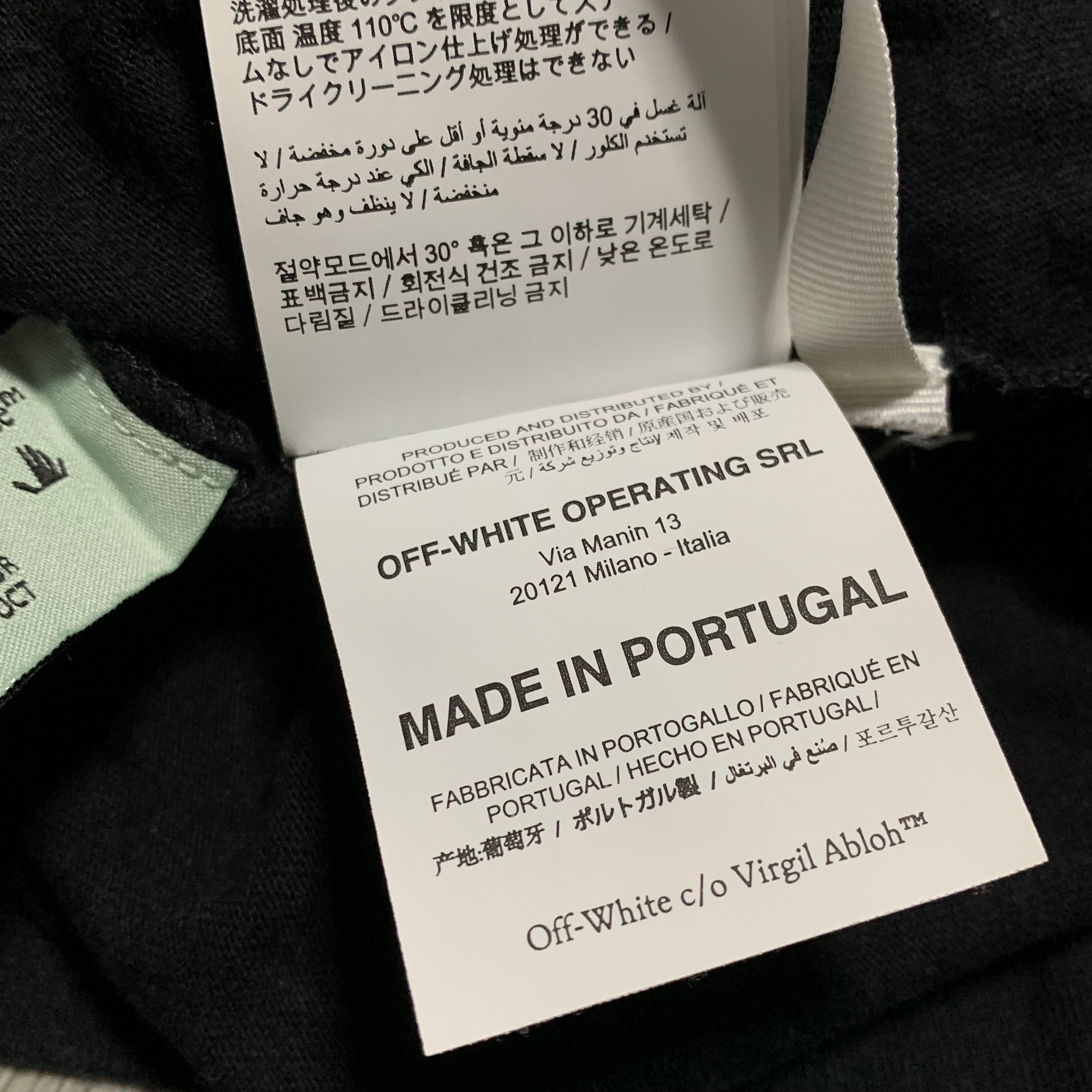 Off White Small Tee Caravaggio Arrows Black T-Shirt Virgil Abloh