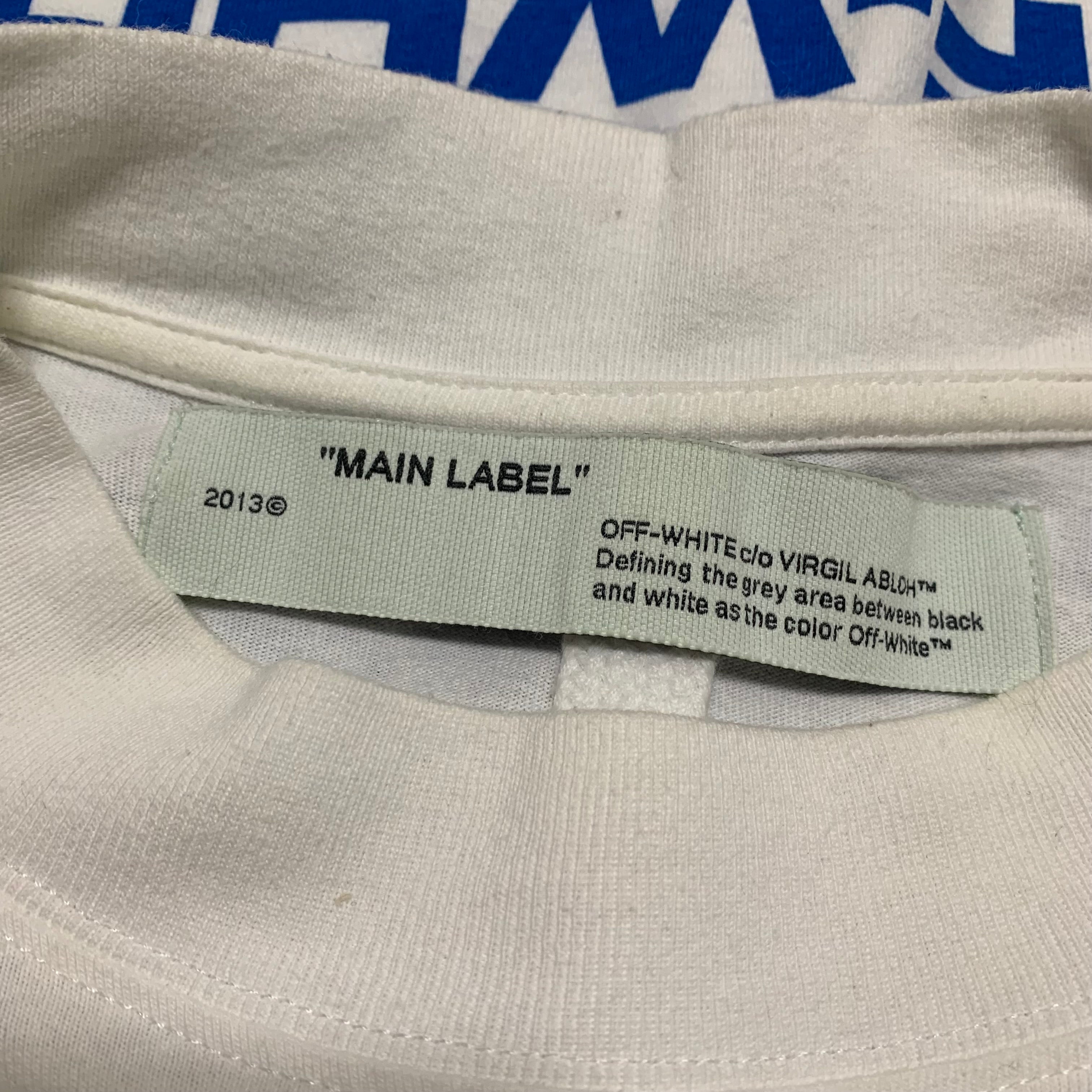 Off White XL Triangle White Long Sleeve Tee Mock Neck Virgil Abloh