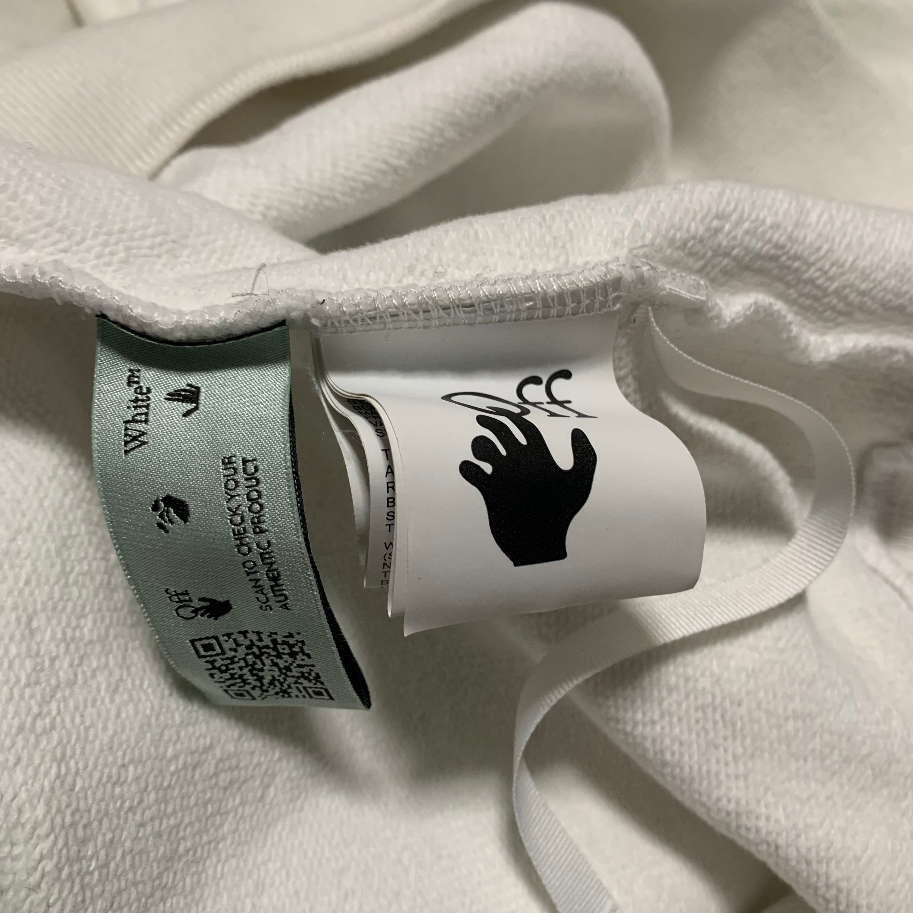 Off White Medium Pascal Arrows White Hoodie Virgil Abloh