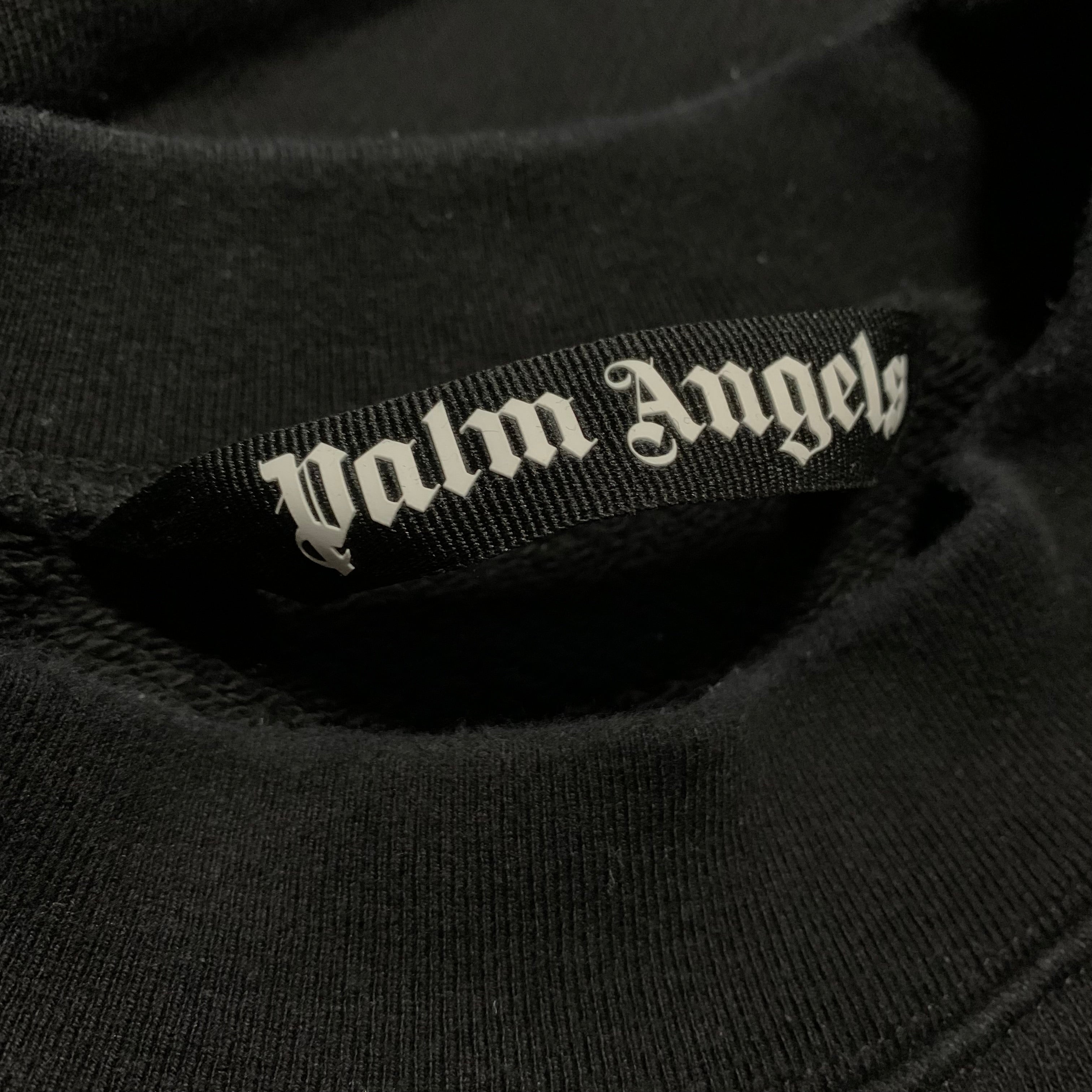 Palm Angels XL Sunset Logo Embroidered Black Sweatshirt Crewneck
