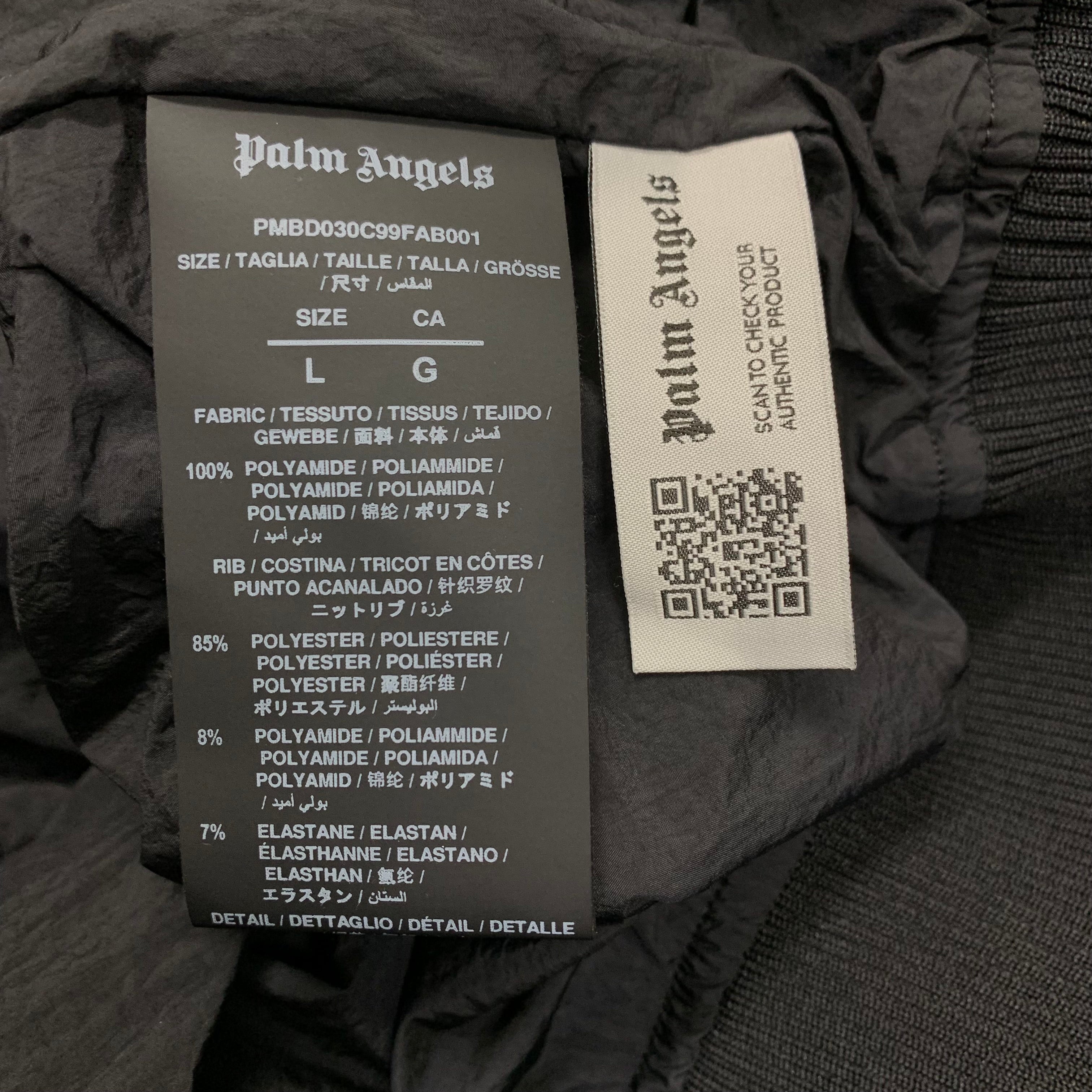 Palm Angels Large Jacket Black Classic Stripe Track Jacket Windbreaker