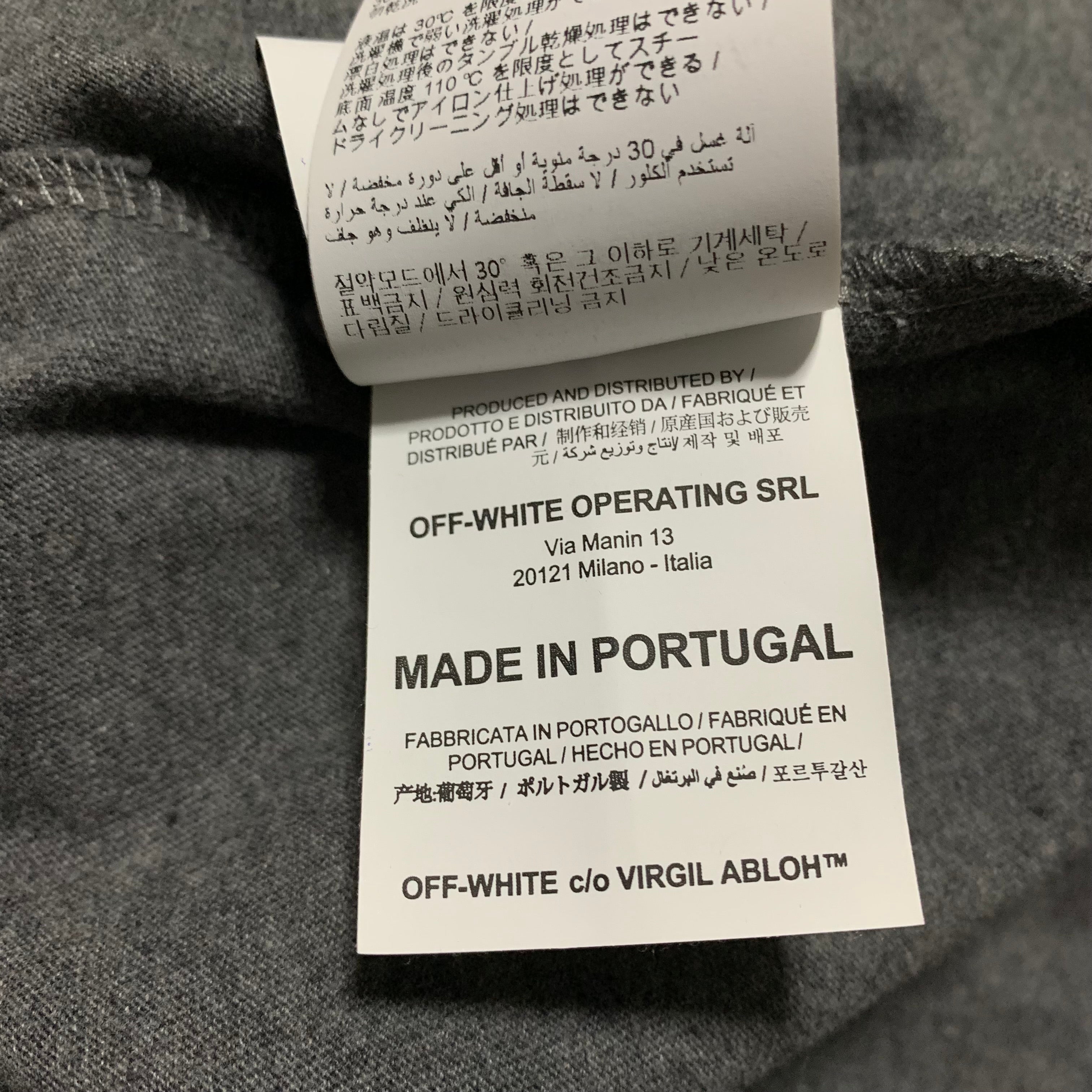 Off White XL Off Graphic Grey Tee Virgil Abloh 2020